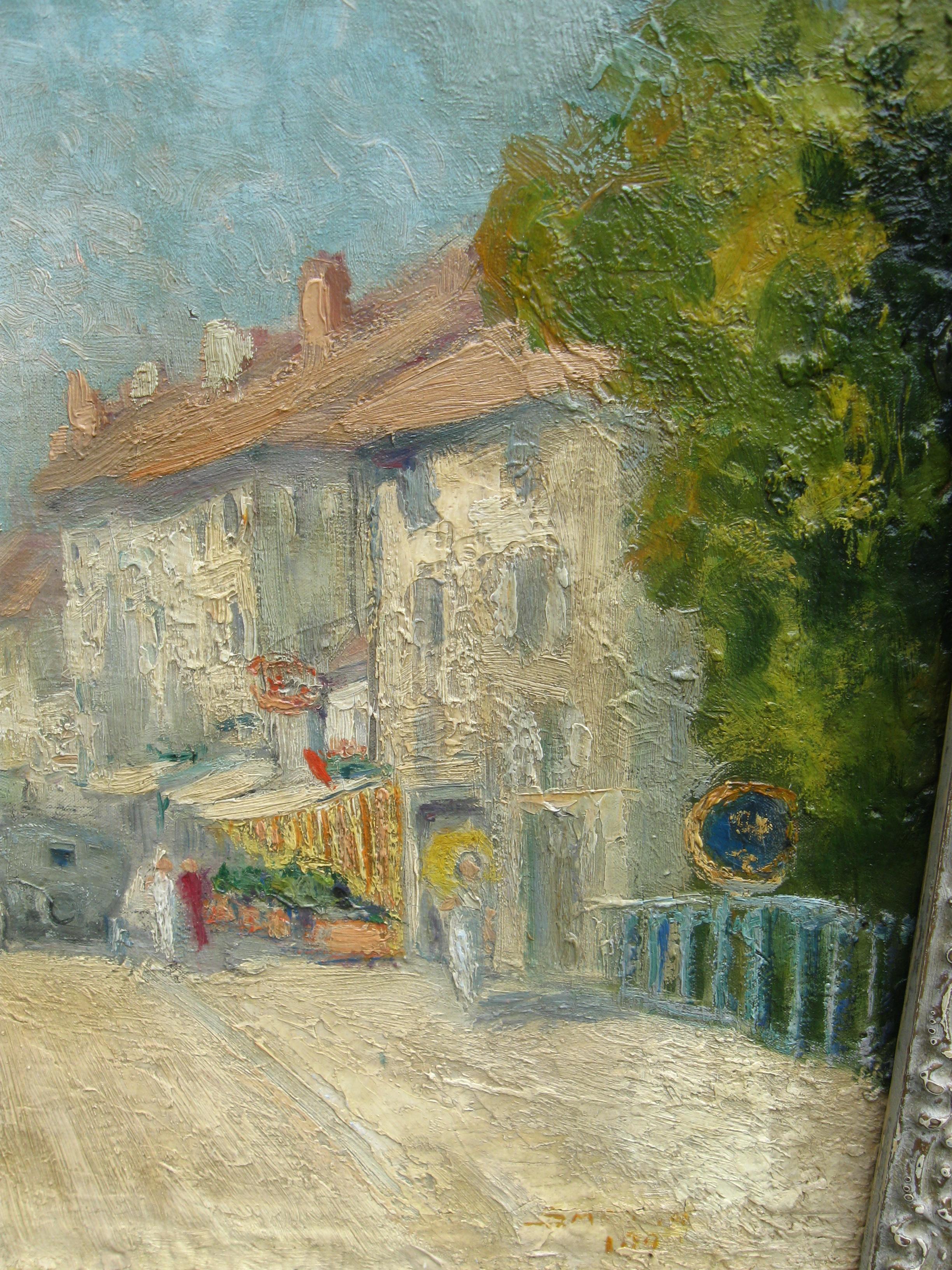 A fine Impressionist oil by Leopold Smetana (1867-1948).
A street view of a French town on a sunny day circa 1910
oil on canvas 30cmx49cm
Antique period frame 52cmx70cm
Wonderfully painted in thick impastoe oil en plein air.
It depicts Interesting