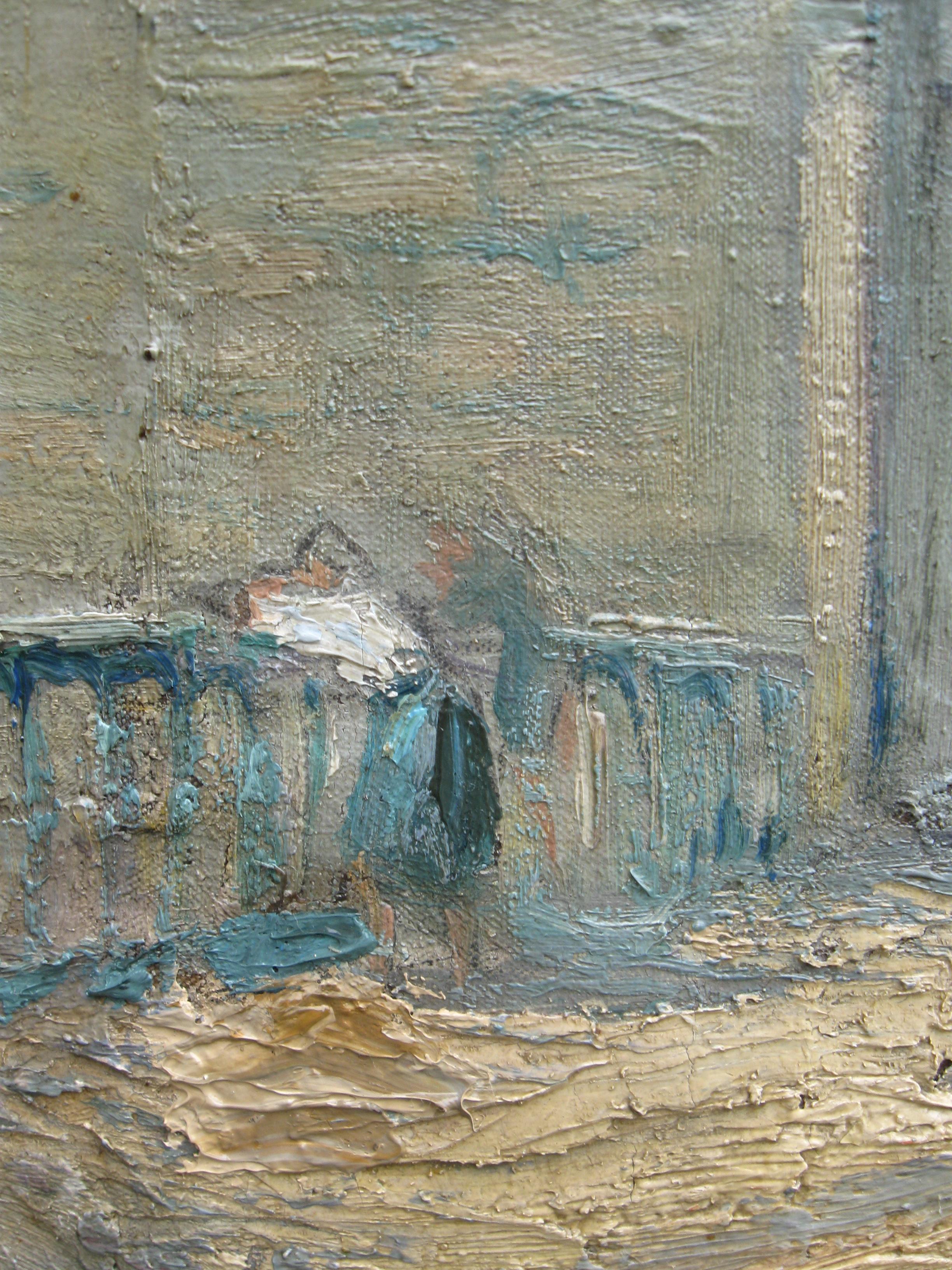 French Impressionist:: View of a French Town on a Sunny Day oil circa 1910 9