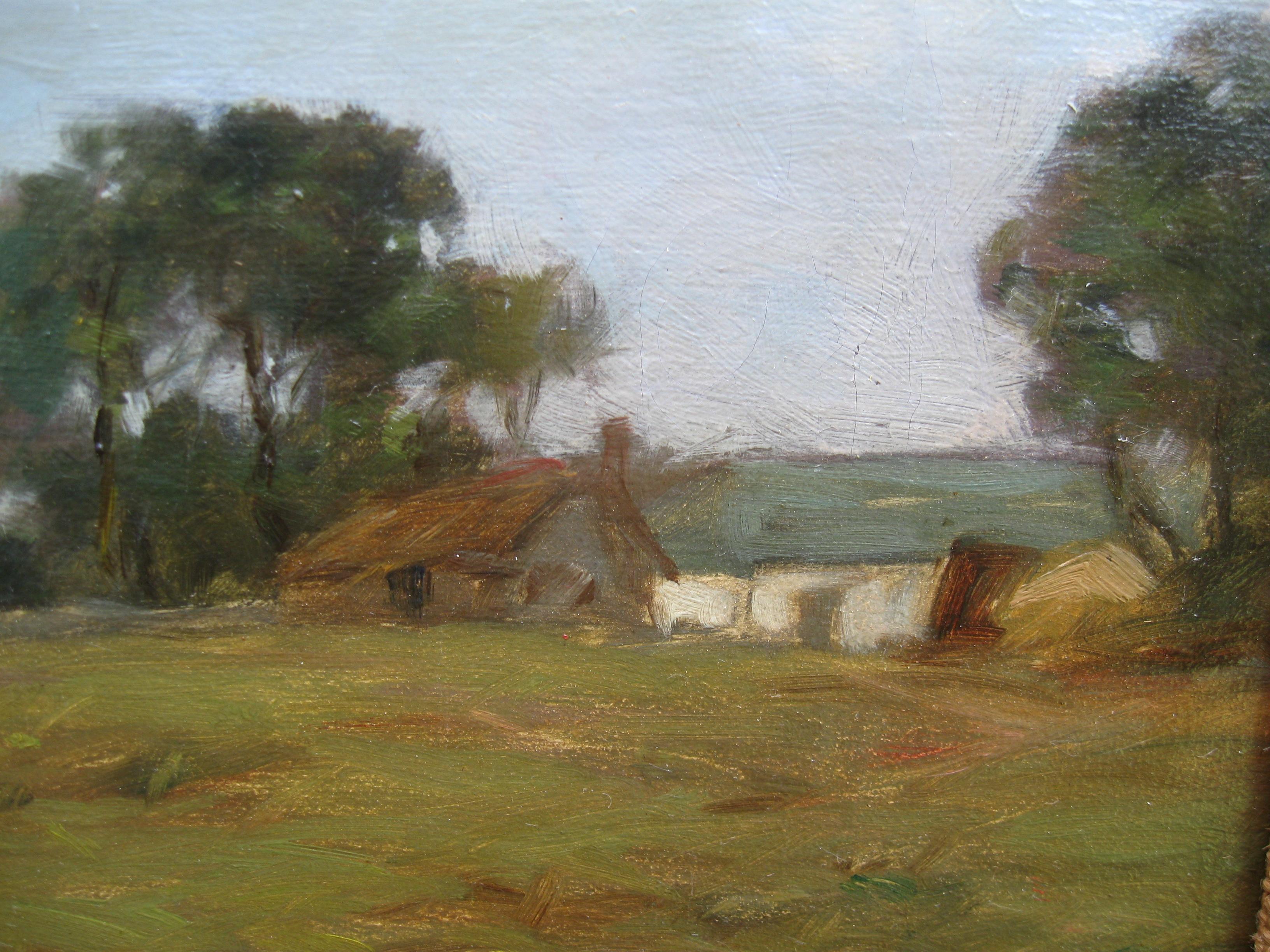 'Croft in a Coastal Landscape' oil on canvas circa 1910 3