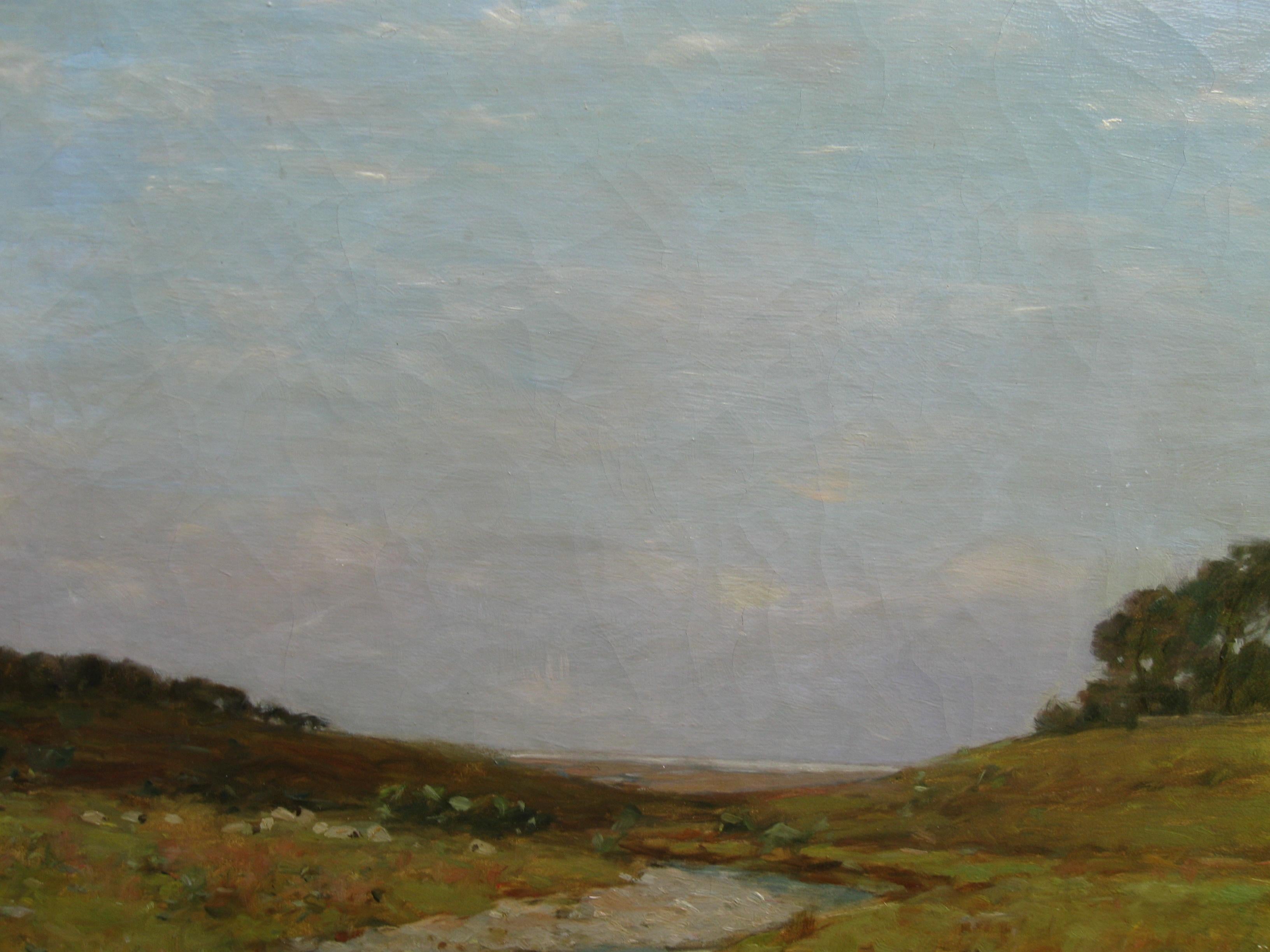 'Croft in a Coastal Landscape' oil on canvas circa 1910 4