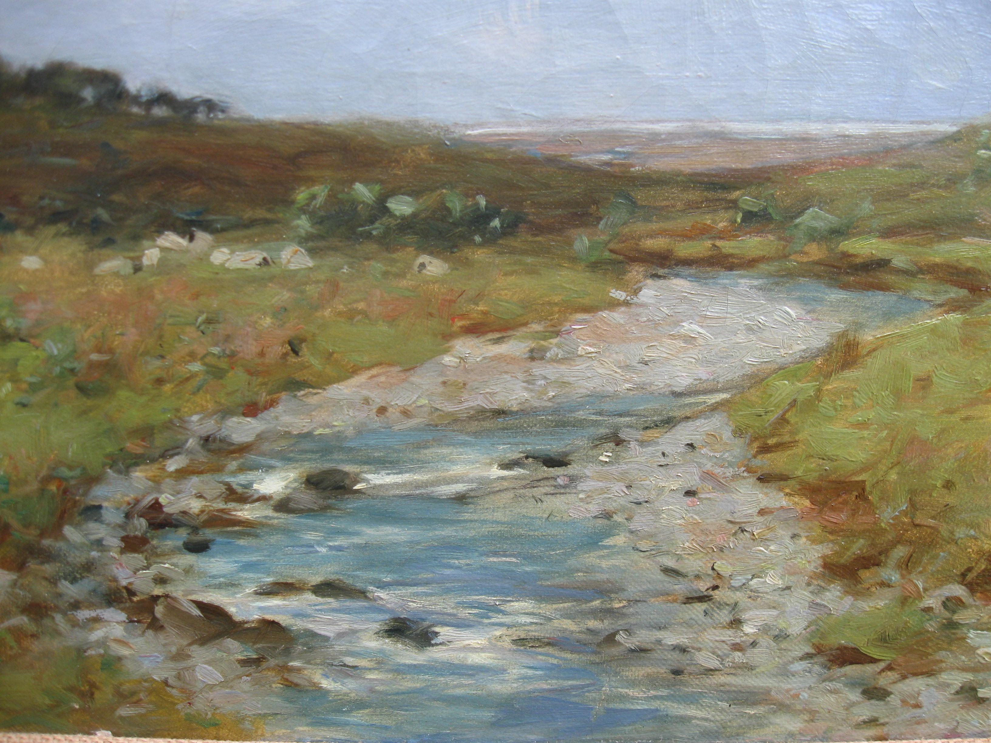 'Croft in a Coastal Landscape' oil on canvas circa 1910 5