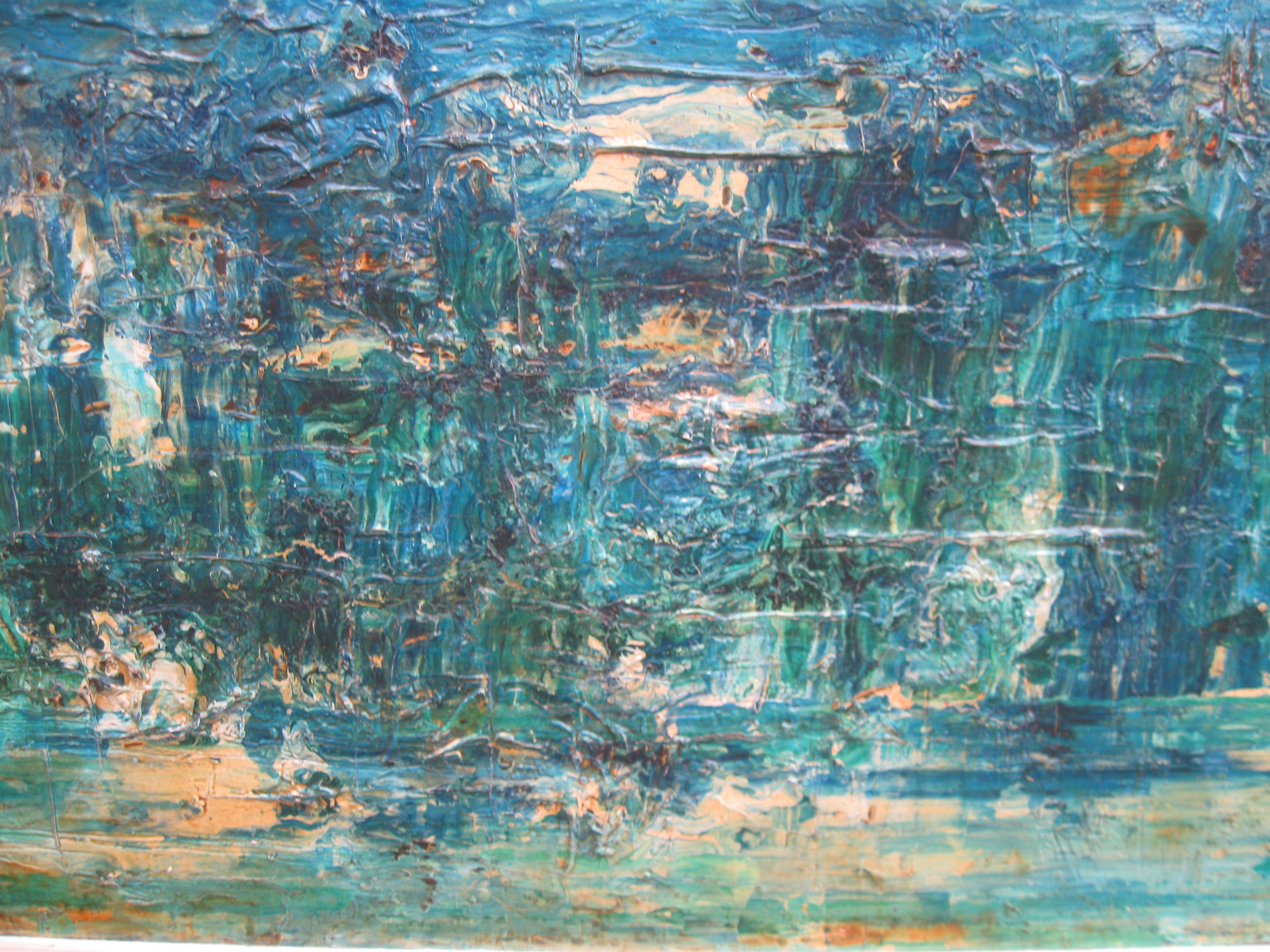 Grande huile expressionniste abstraite du XXe siècle, datant d'environ 1975 - Expressionnisme abstrait Painting par Stanley Smith
