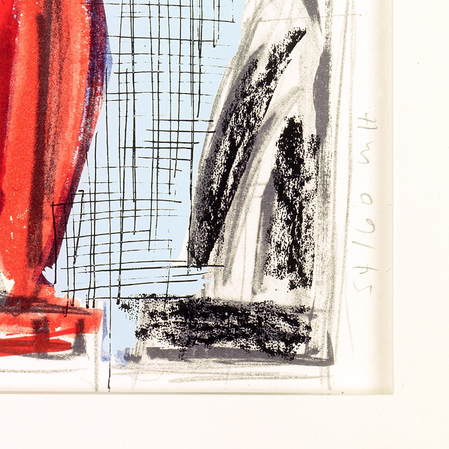 Micheal Hurson: abstrakte griechische Säulen mit farbenfrohen Pop-Art-Objekten (Zeitgenössisch), Print, von Michael Hurson
