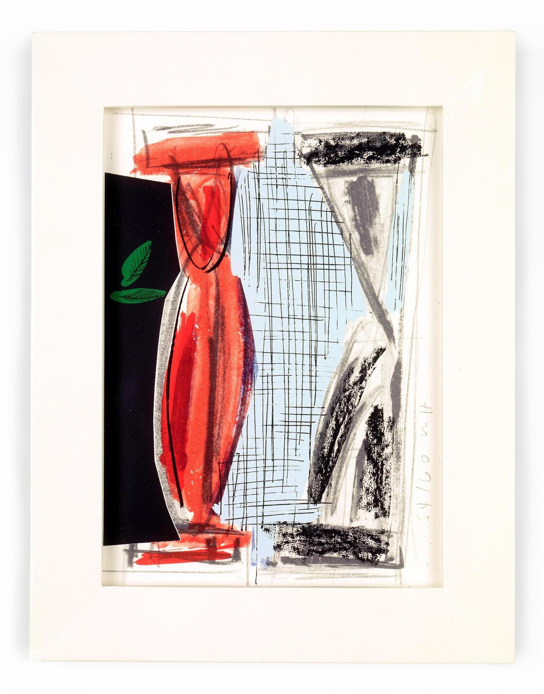 Micheal Hurson: abstrakte griechische Säulen mit farbenfrohen Pop-Art-Objekten – Print von Michael Hurson