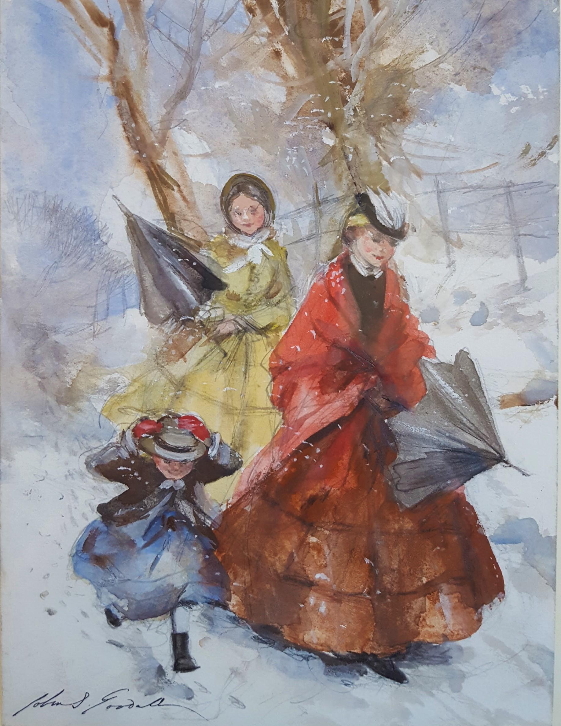 John Strickland Goodall Figurative Art - Winter Scene