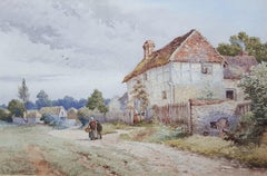 Figures Walking Past a Sussex Farmhouse