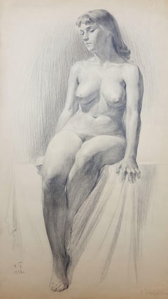 Graphite Nude Drawings and Watercolors