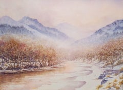 Glen Lyon, Scotland /// Contemporary Female Artist Watercolor Landscape Country
