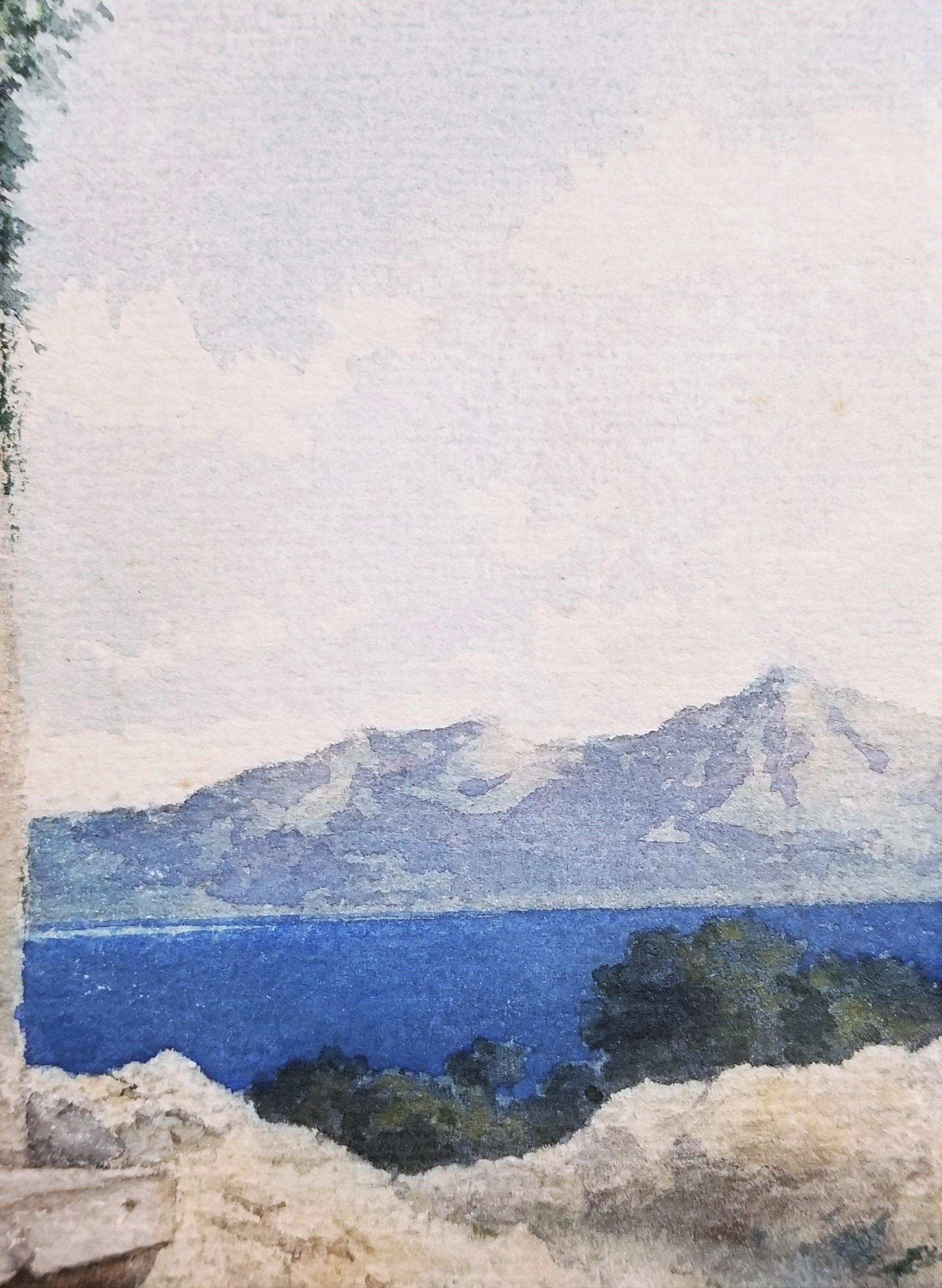 Lady Resting Rome /// Antique Rome aquarelle italienne - Art figuratif de paysage en vente 10