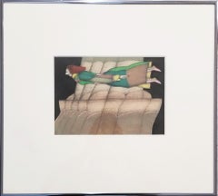 Woman in Flight /// Contemporary Fantasy Female Figurative Pastel Painting Lady