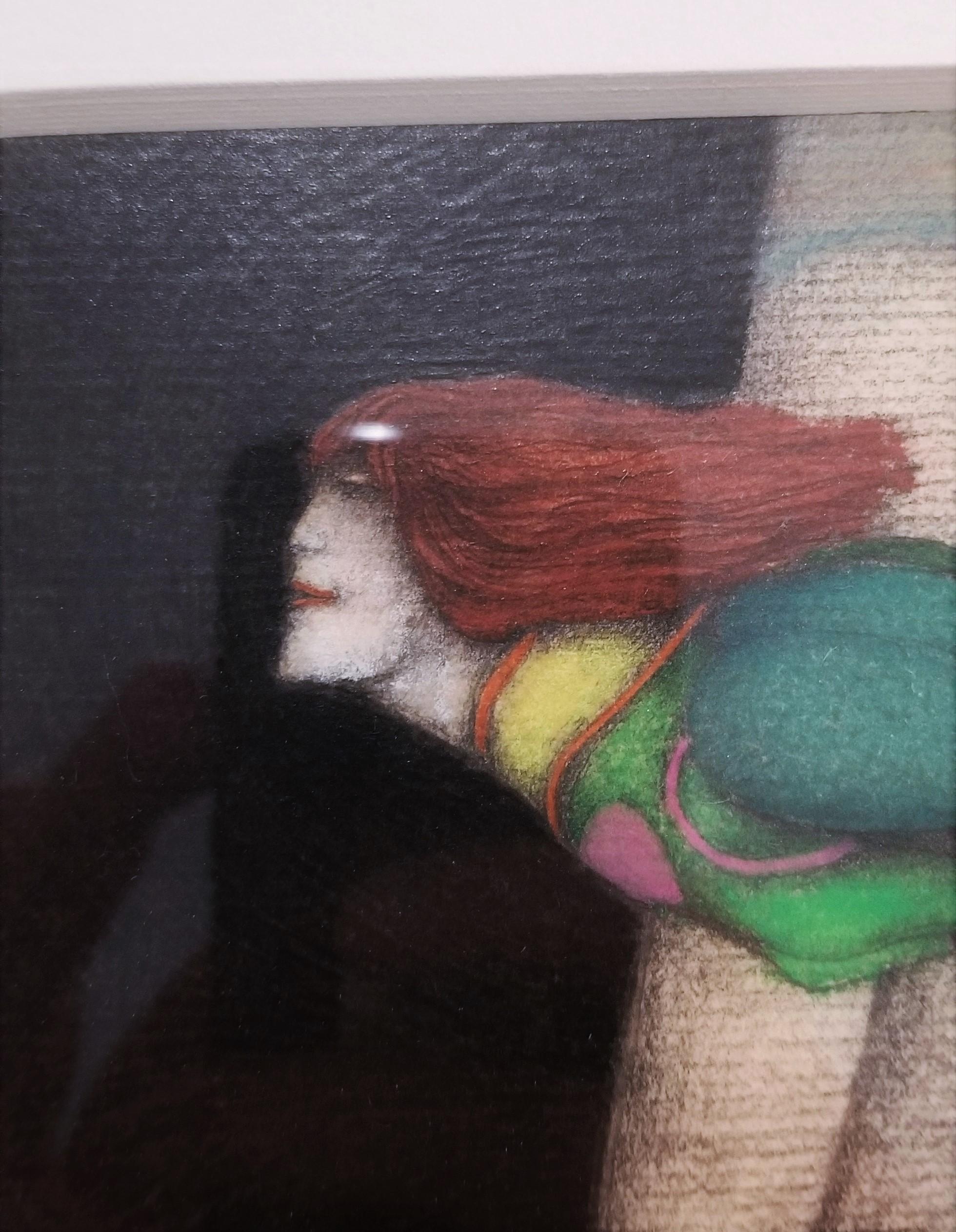 Woman in Flight /// Contemporary Fantasy Female Figurative Pastel Painting Lady For Sale 6