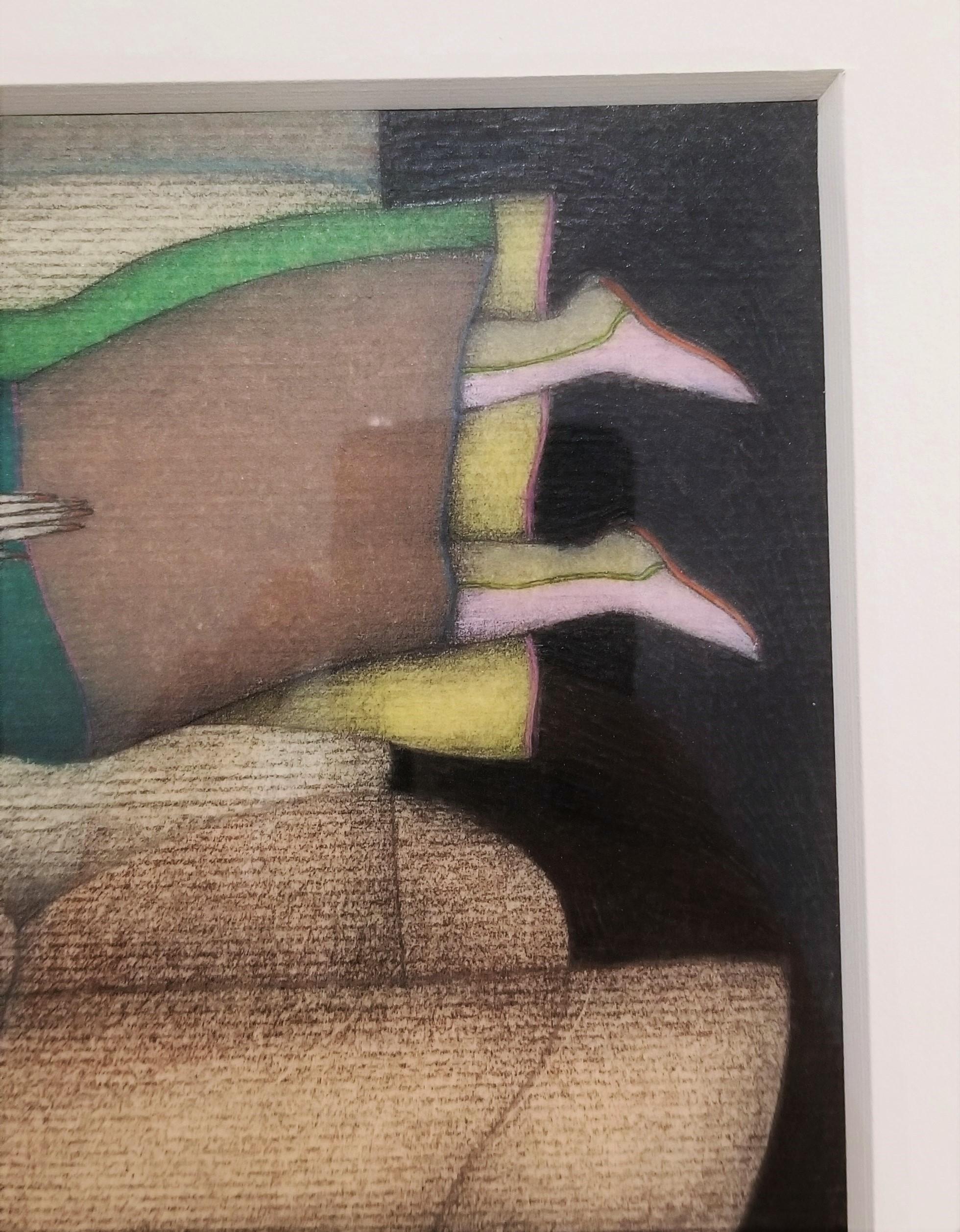 Femme en vol /// Contemporary Fantasy Female Figurative Pastel Painting Lady en vente 7