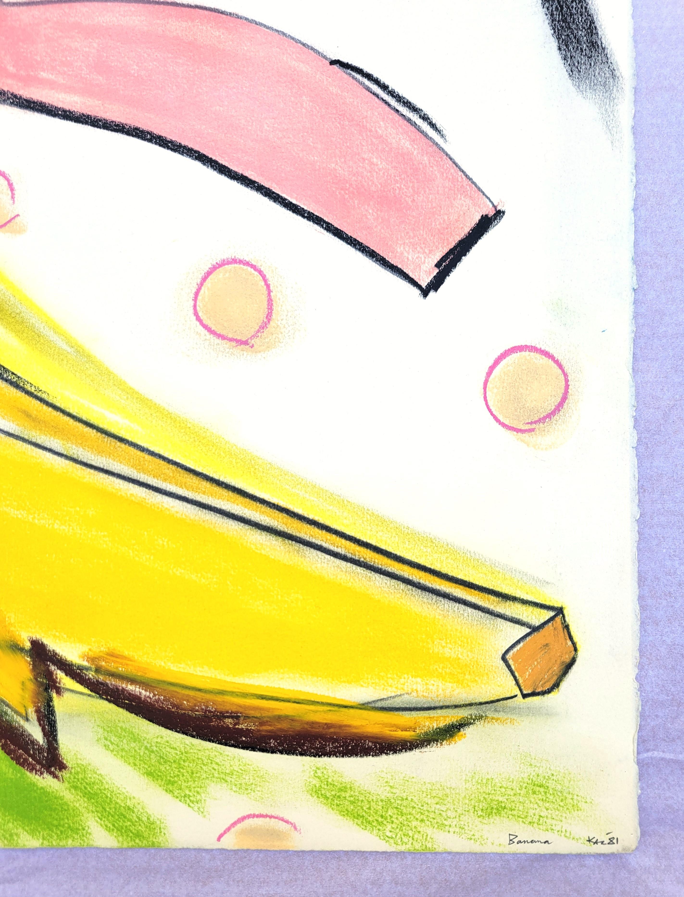 Banane /// Contemporary Abstract Pop Art Drawing Fruit Food The Rolling Stones en vente 3