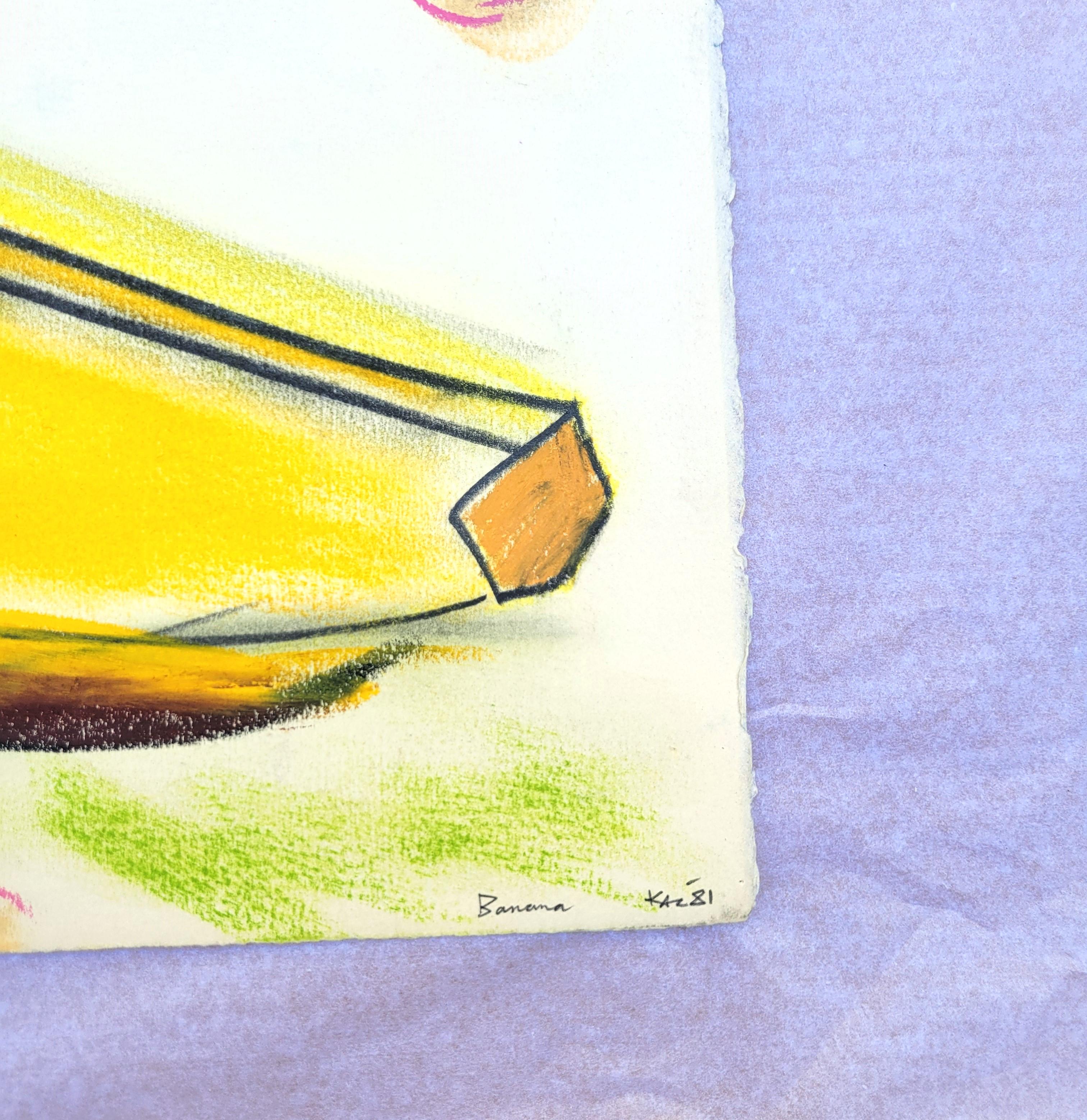 Banane /// Contemporary Abstract Pop Art Drawing Fruit Food The Rolling Stones en vente 4