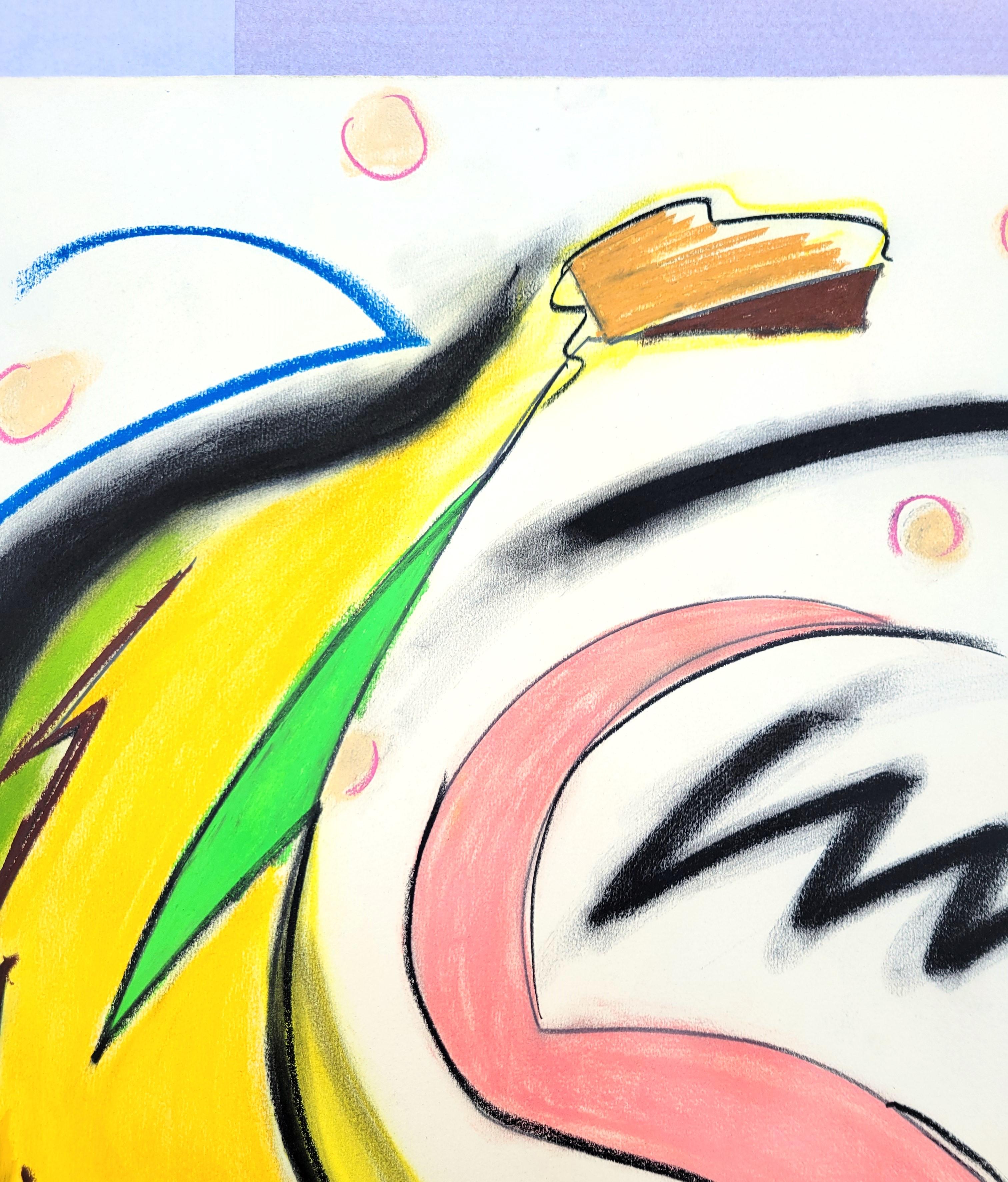 Banane /// Contemporary Abstract Pop Art Drawing Fruit Food The Rolling Stones en vente 5
