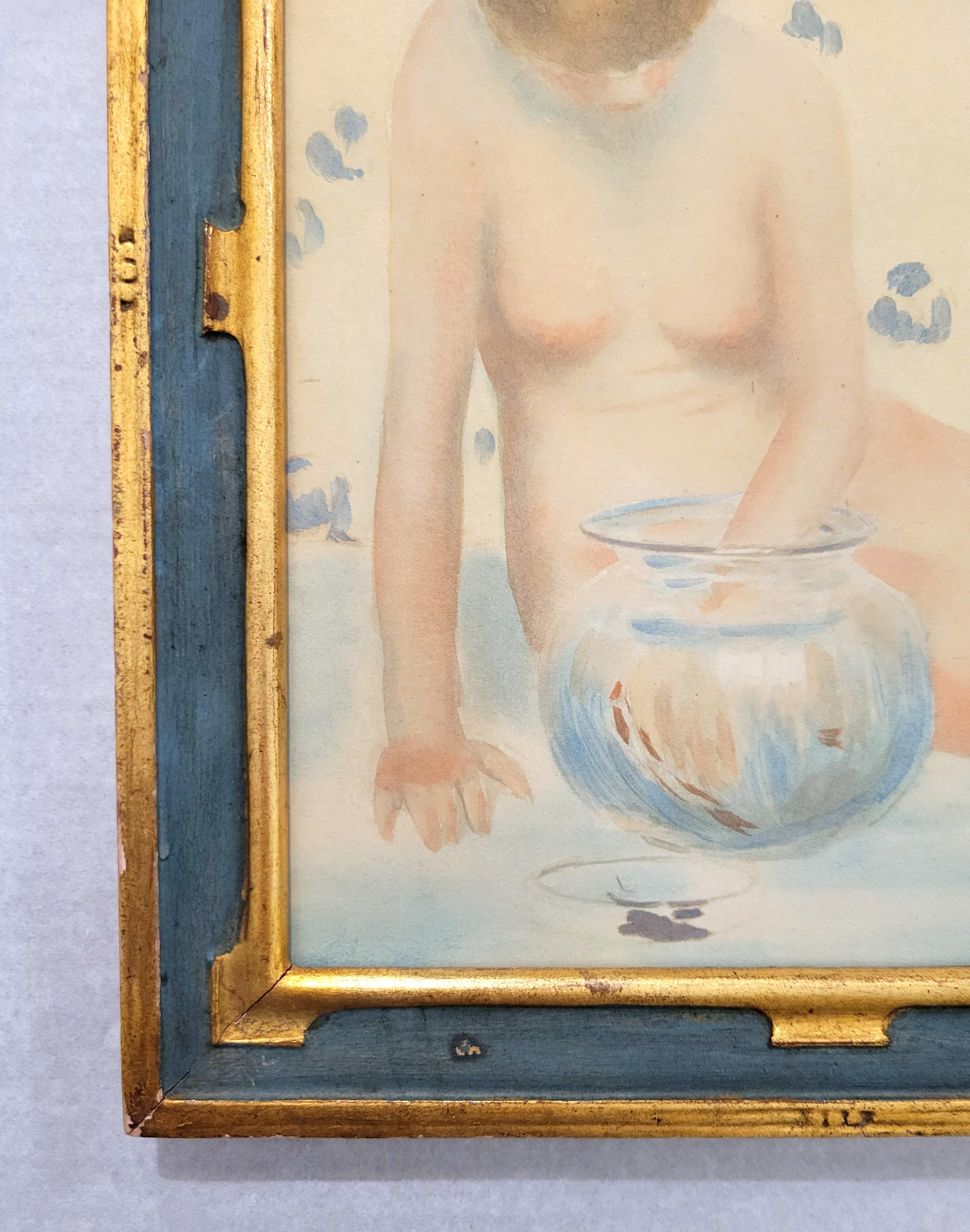 Poisson d'or /// James Roy Hopkins Intérieur nu Papier peint aquarelle Henri Matisse en vente 5