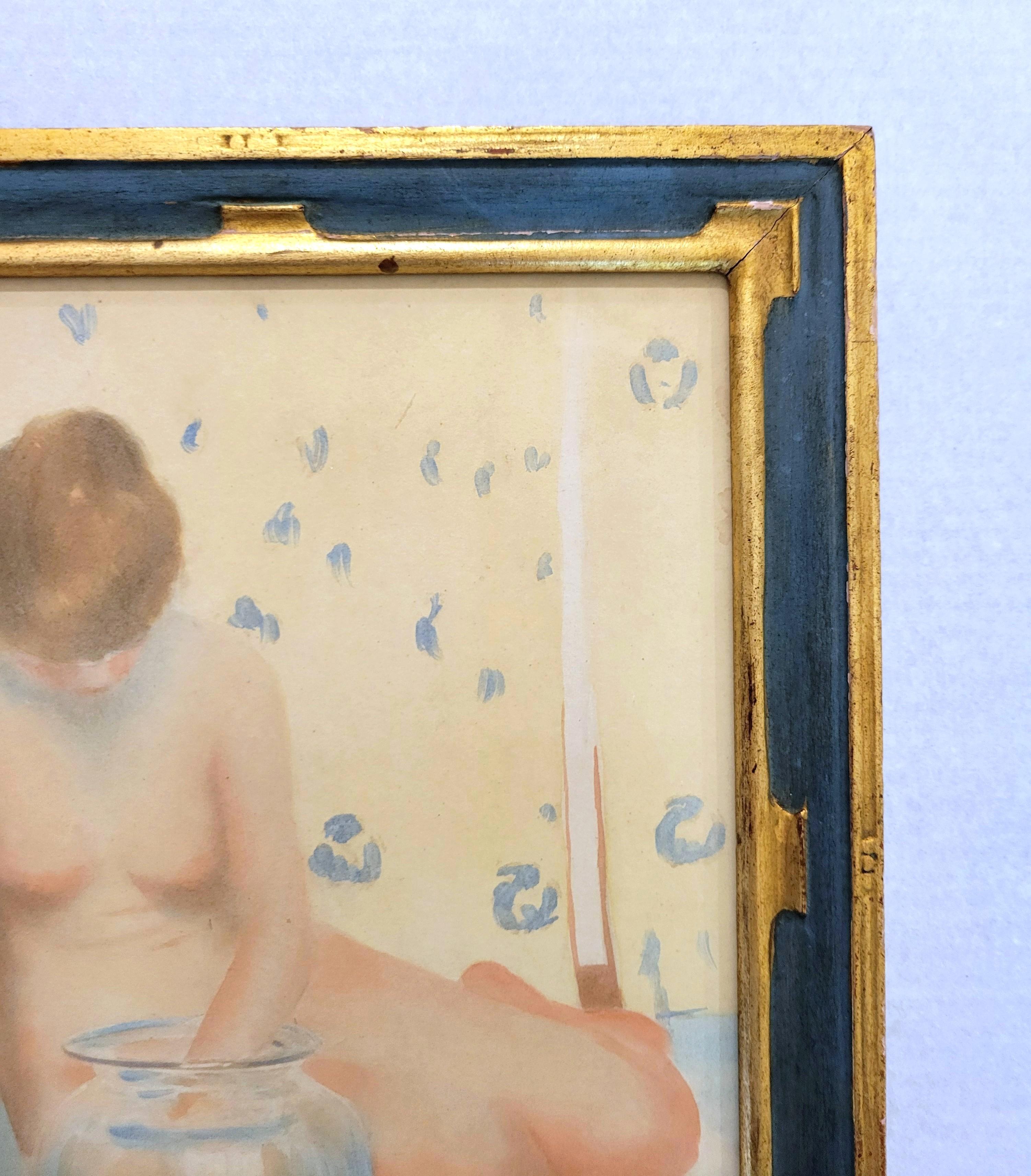 Poisson d'or /// James Roy Hopkins Intérieur nu Papier peint aquarelle Henri Matisse en vente 7