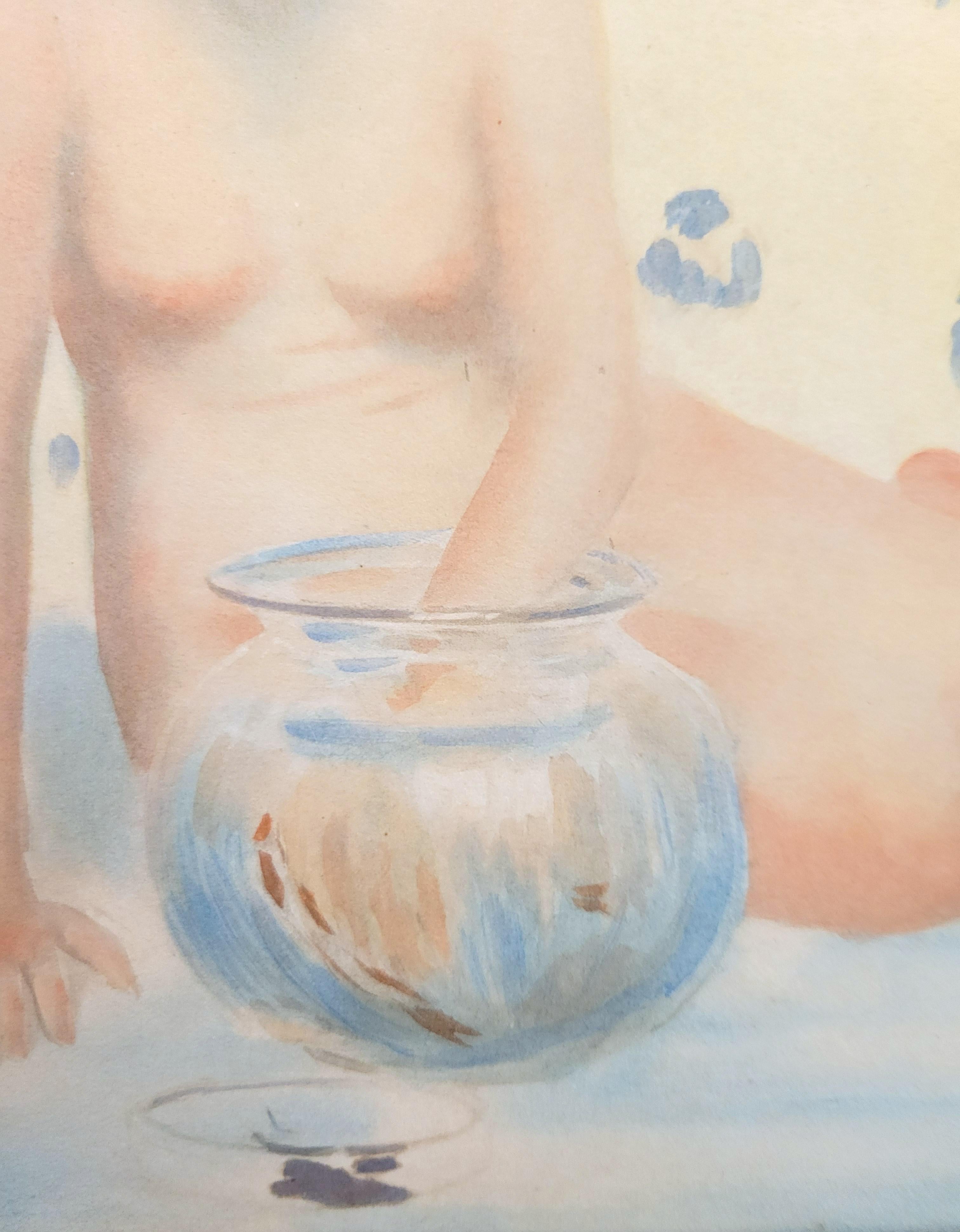Poisson d'or /// James Roy Hopkins Intérieur nu Papier peint aquarelle Henri Matisse en vente 14