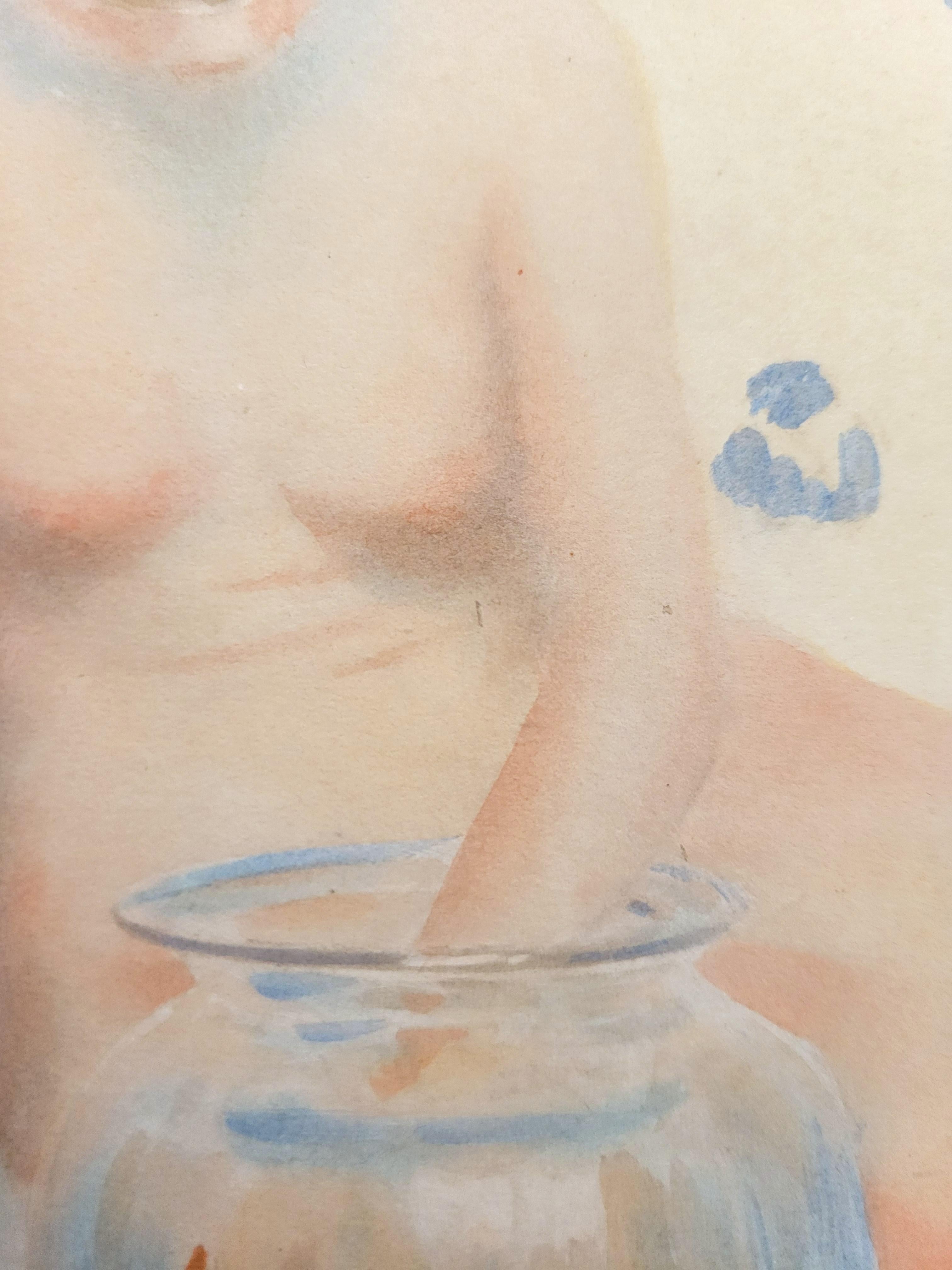Poisson d'or /// James Roy Hopkins Intérieur nu Papier peint aquarelle Henri Matisse en vente 15