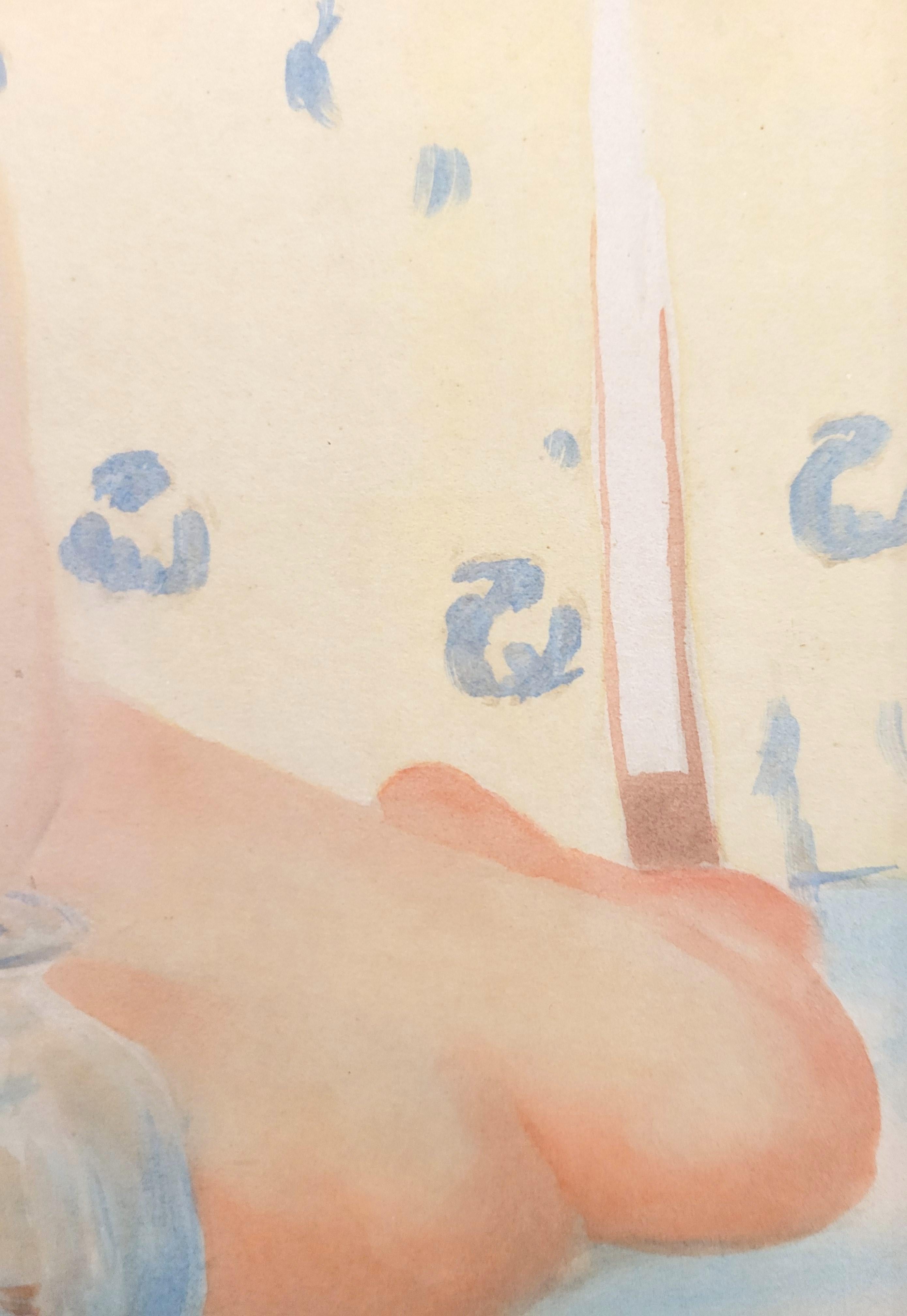 Poisson d'or /// James Roy Hopkins Intérieur nu Papier peint aquarelle Henri Matisse en vente 17