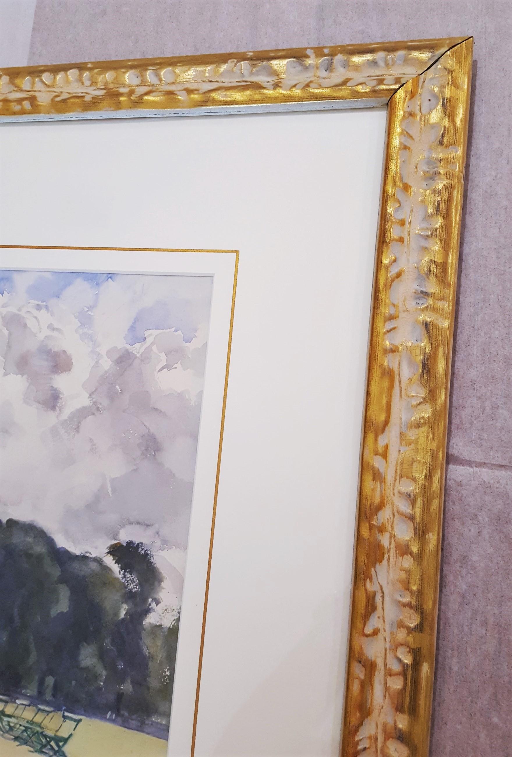 El Estanque Redondo, Jardines de Kensington, Londres /// Mujer Artista Acuarela Británica en venta 2