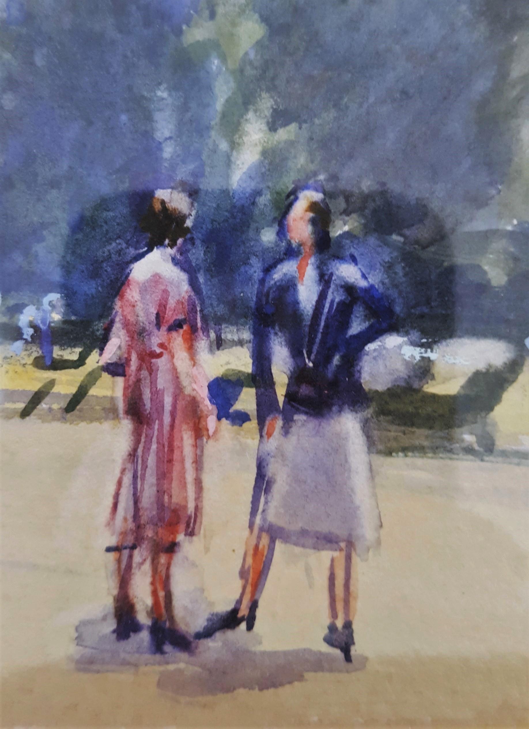 El Estanque Redondo, Jardines de Kensington, Londres /// Mujer Artista Acuarela Británica en venta 8