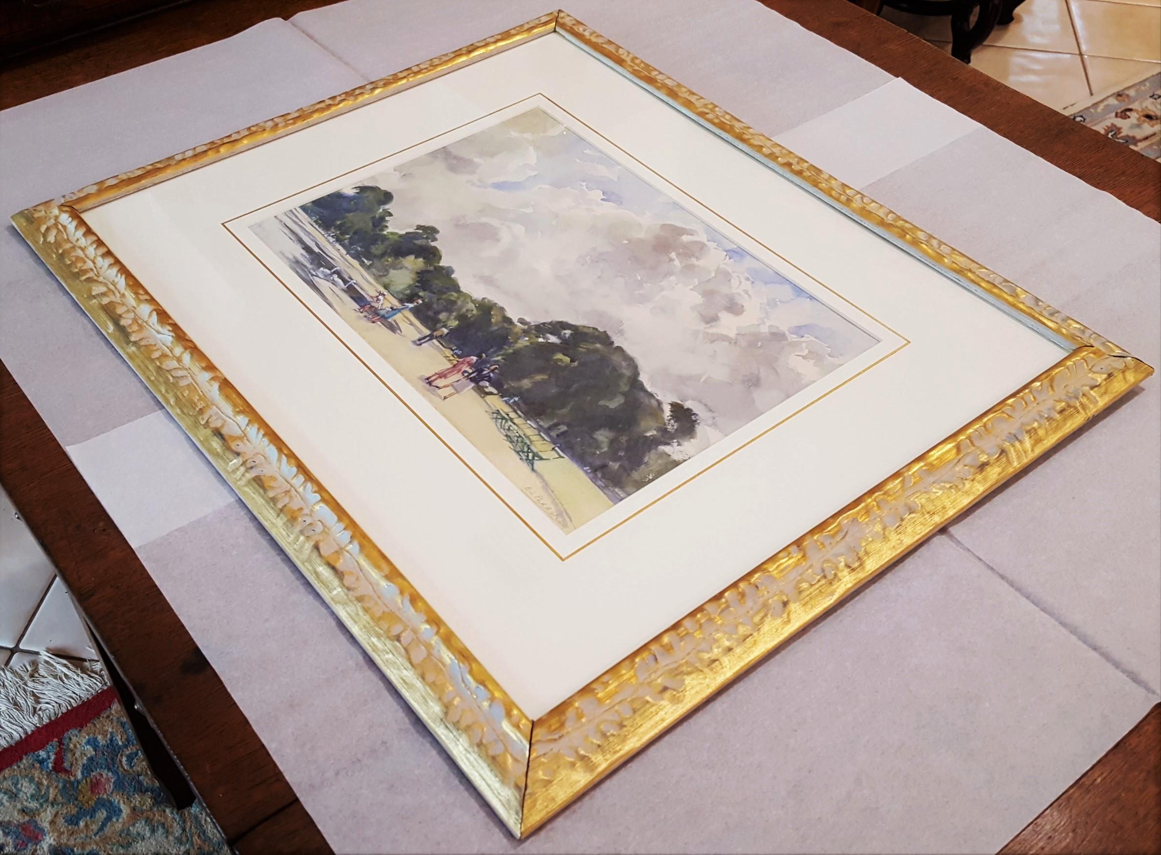 El Estanque Redondo, Jardines de Kensington, Londres /// Mujer Artista Acuarela Británica en venta 14