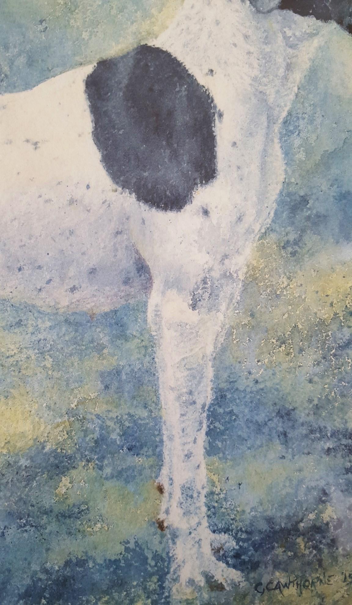 Off Duty /// Femme artiste britannique contemporaine Aquarelle Chien Animal Pet Art en vente 2