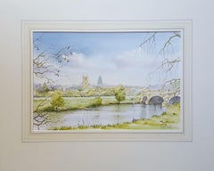 Pershore, Worcestershire /// Contemporary British Watercolor City Scene Village