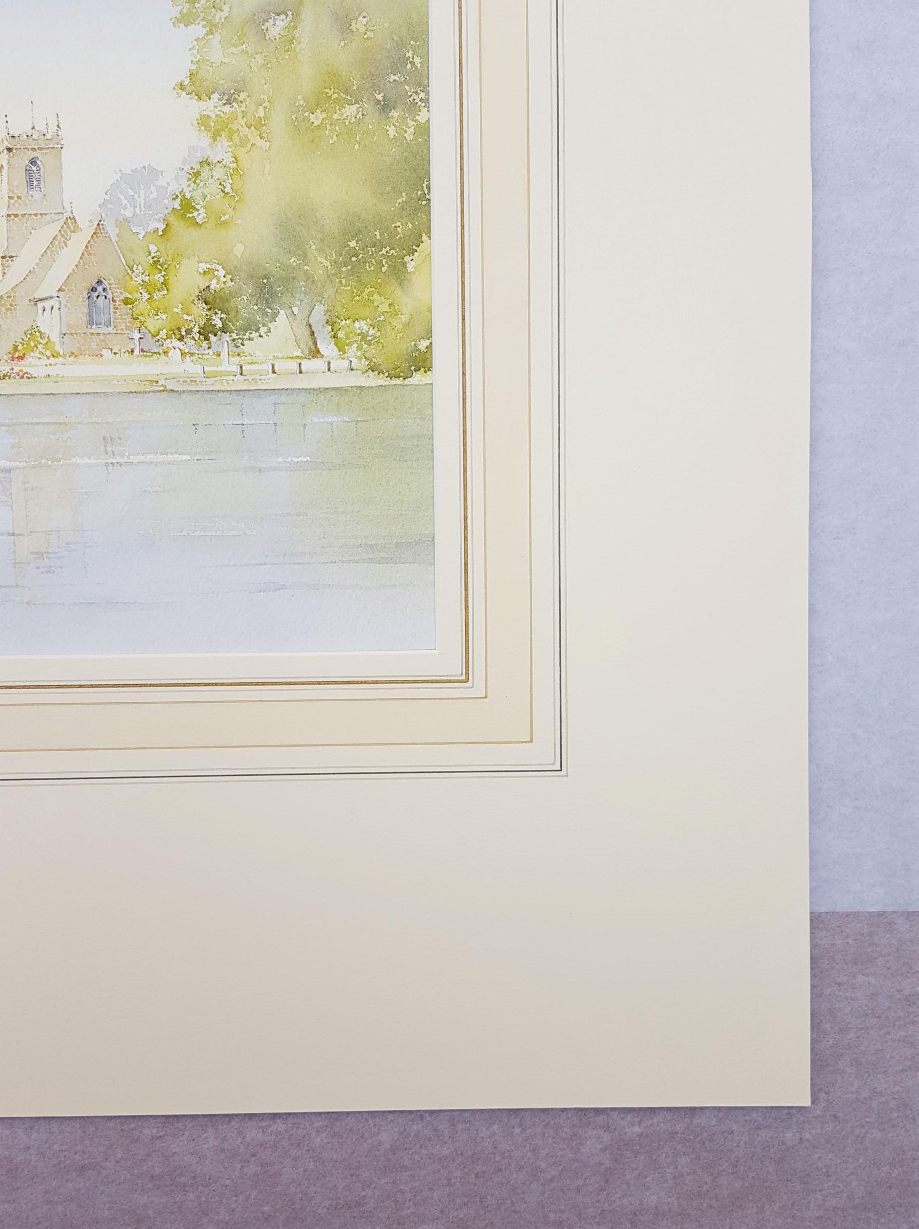 Vicino a Grassington, West Yorkshire, Regno Unito /// Chiesa inglese contemporanea ad acquerello in vendita 1