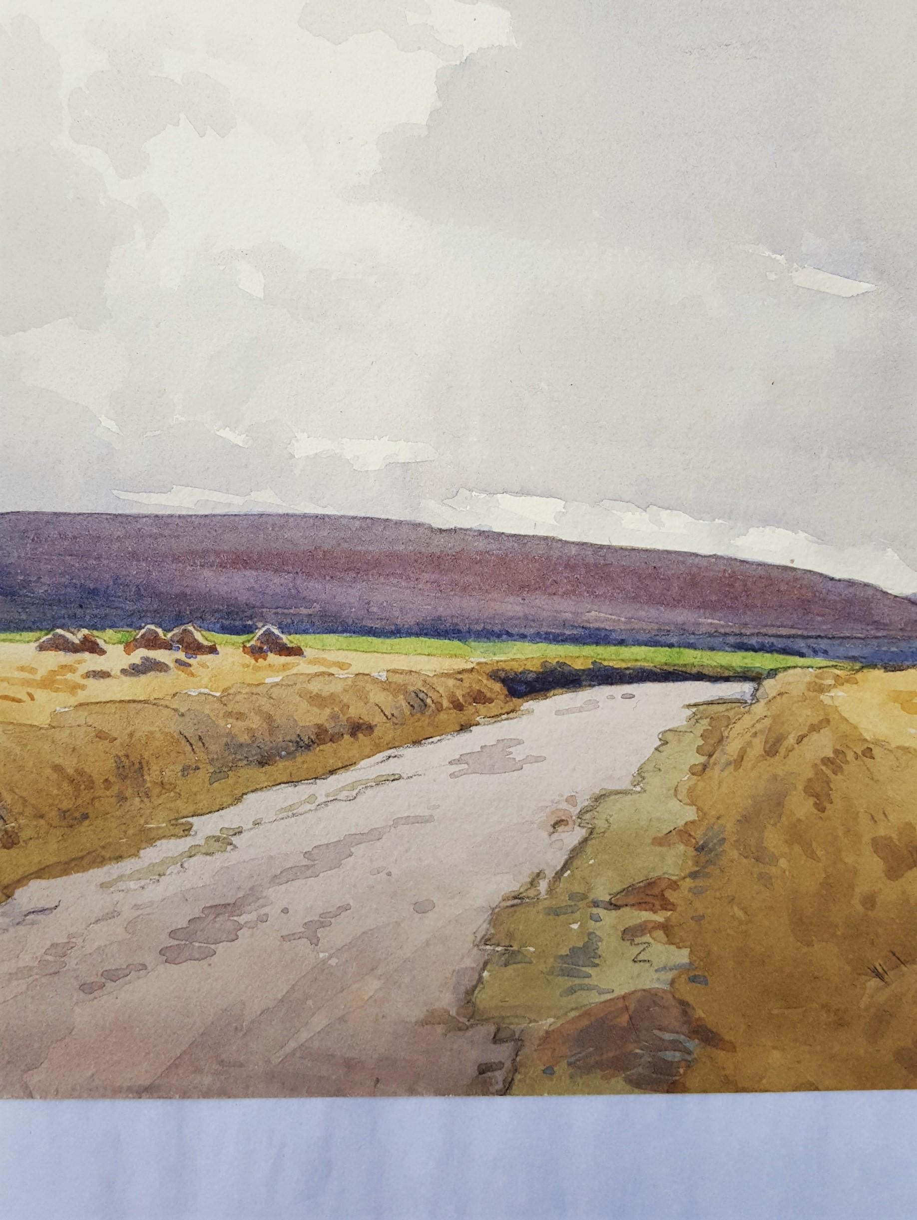 Moors, Yorkshire, Reino Unido /// Paisaje Antiguo Británico Acuarela Inglaterra País en venta 3