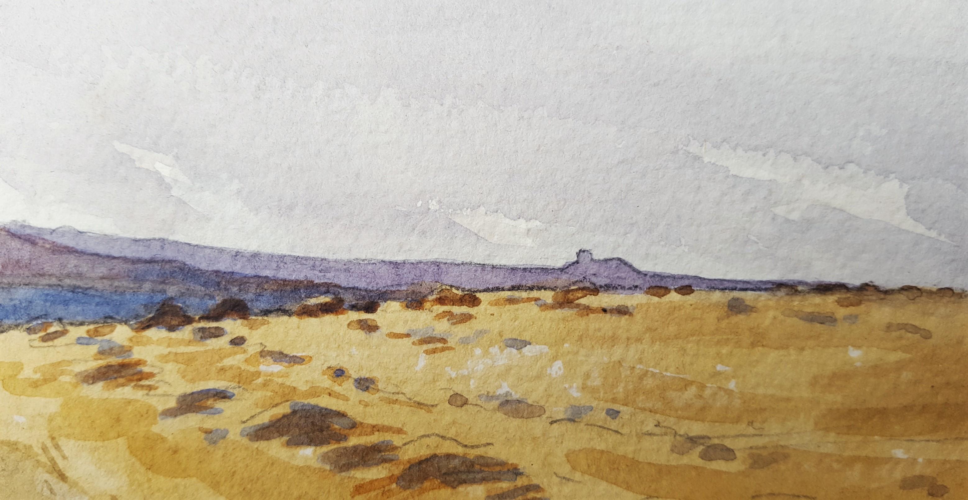 Moors, Yorkshire, Reino Unido /// Paisaje Antiguo Británico Acuarela Inglaterra País en venta 6