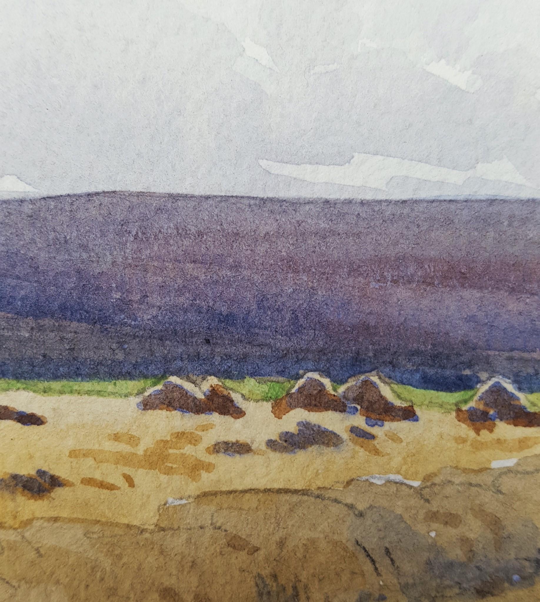 Moors, Yorkshire, Reino Unido /// Paisaje Antiguo Británico Acuarela Inglaterra País en venta 8