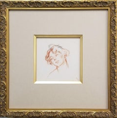 Portrait of a Lady /// Impressionism British Augustus Edwin John Drawing Red