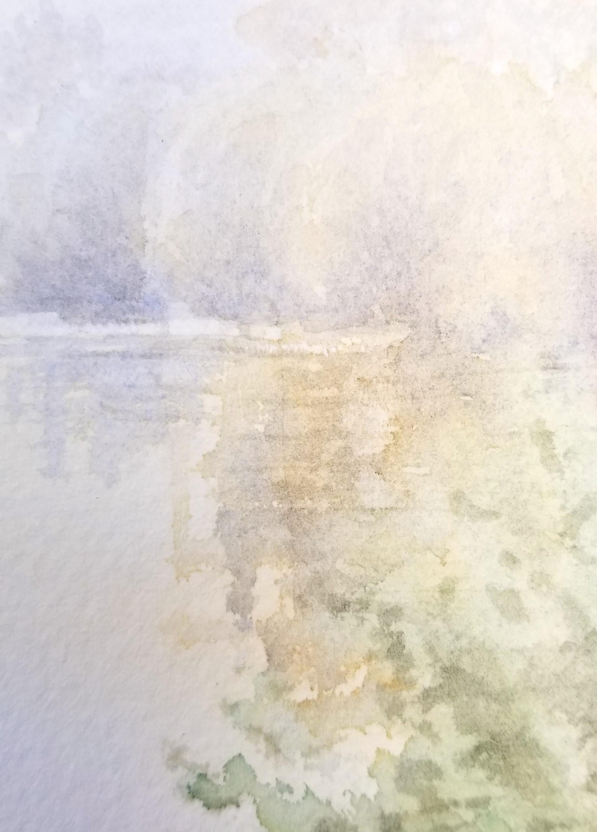Río Tyne entre Hexham y Corbridge /// Acuarela de paisaje contemporáneo en venta 8