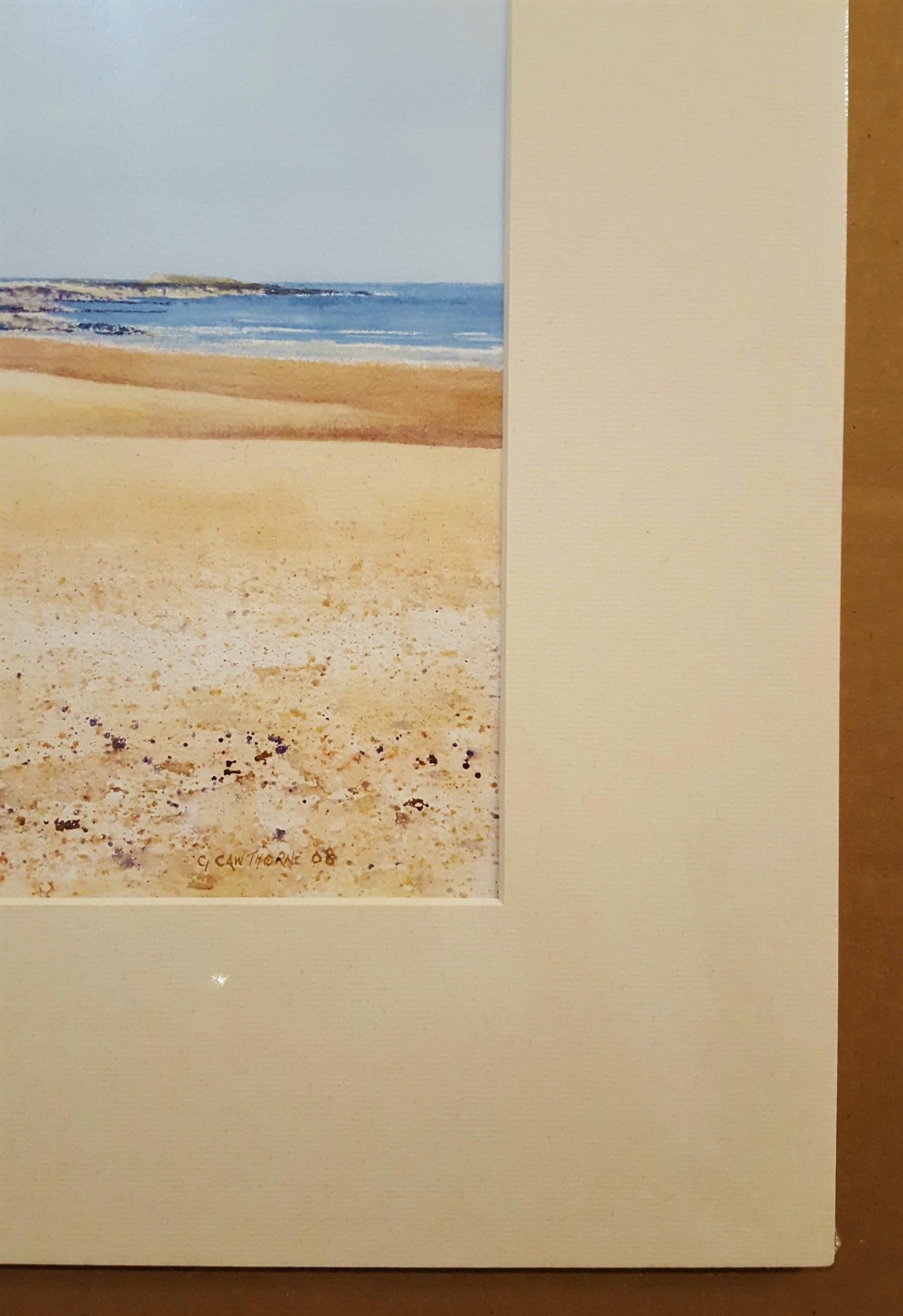 Beach House /// Contemporary Female Artist Landscape Watercolor Ocean Shore Art For Sale 3