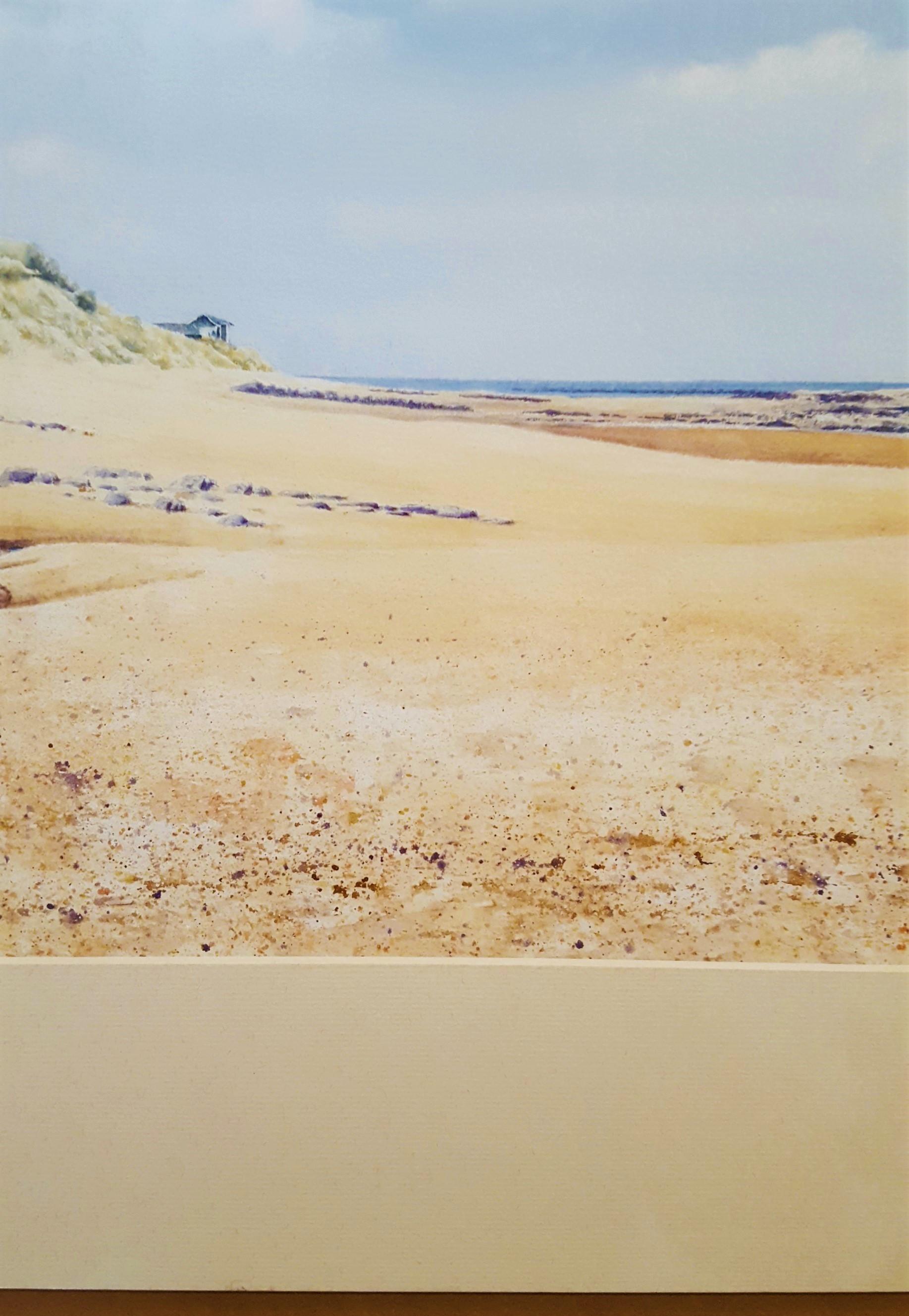 Beach House /// Contemporary Female Artist Landscape Watercolor Ocean Shore Art For Sale 6