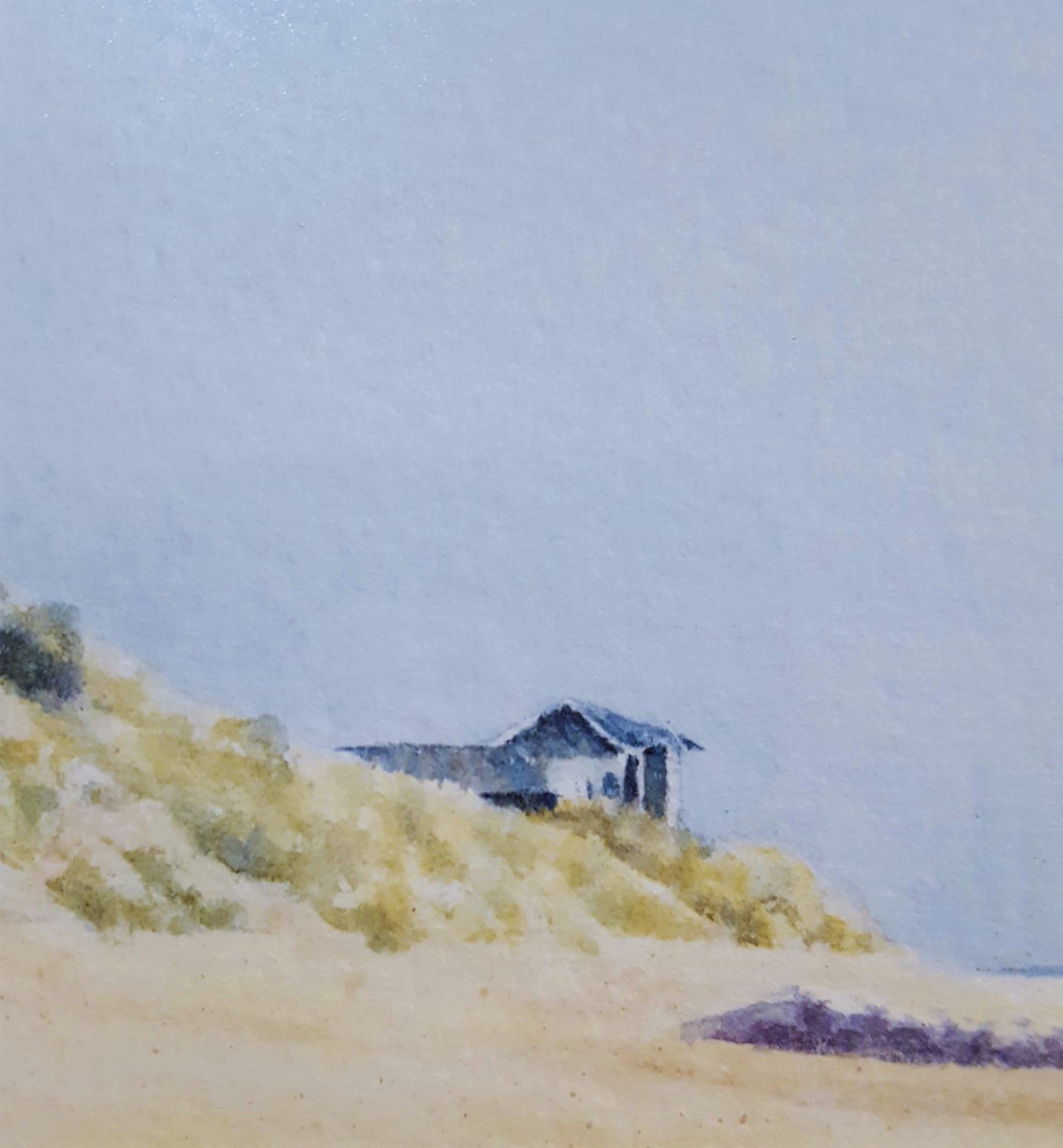 Beach House /// Contemporary Female Artist Landscape Watercolor Ocean Shore Art For Sale 9