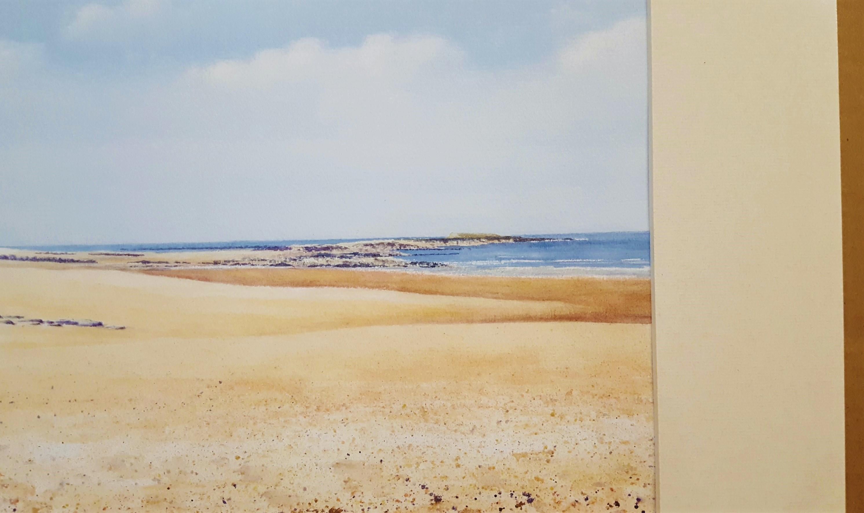 Beach House /// Contemporary Female Artist Landscape Watercolor Ocean Shore Art For Sale 10