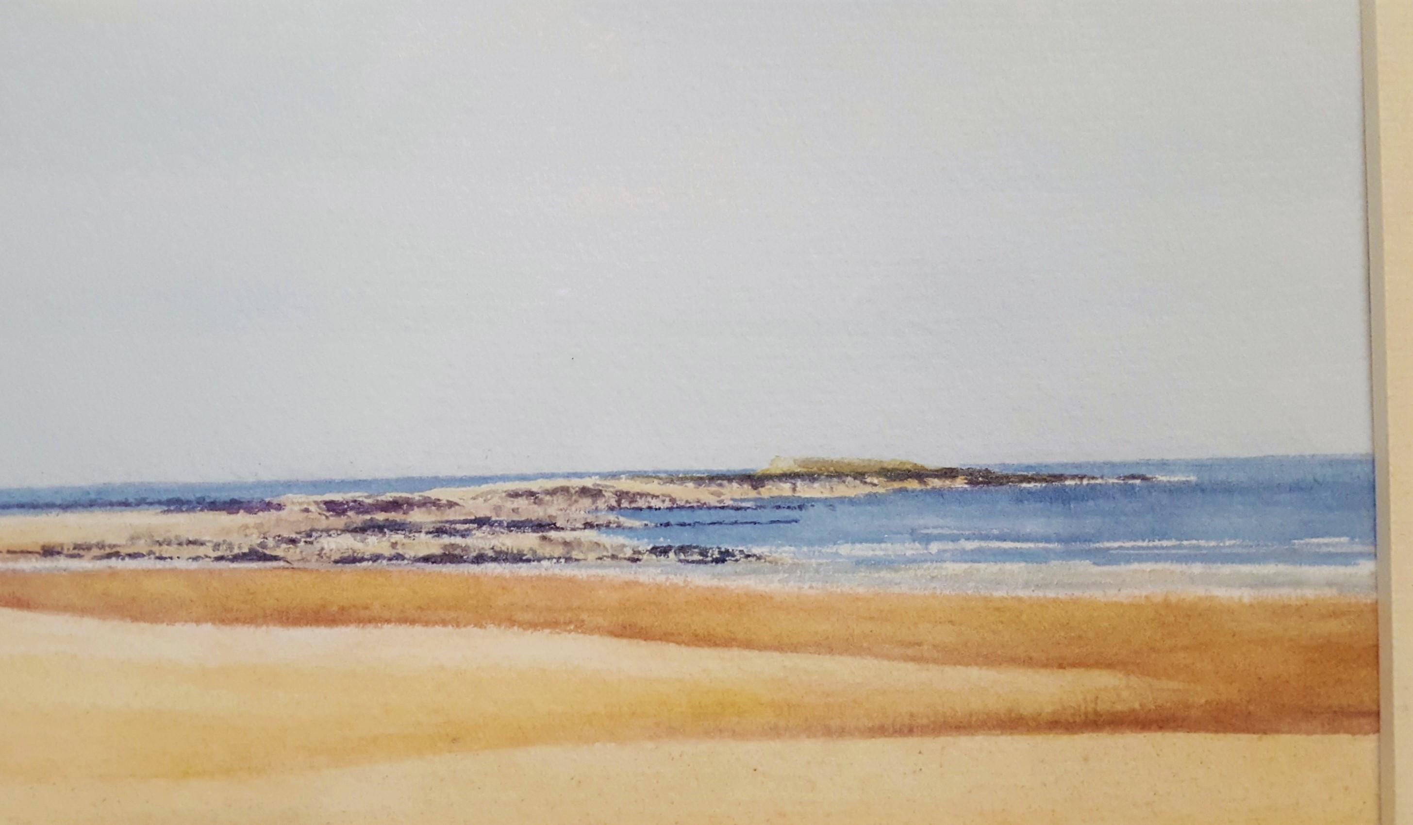 Beach House /// Contemporary Female Artist Landscape Watercolor Ocean Shore Art For Sale 11
