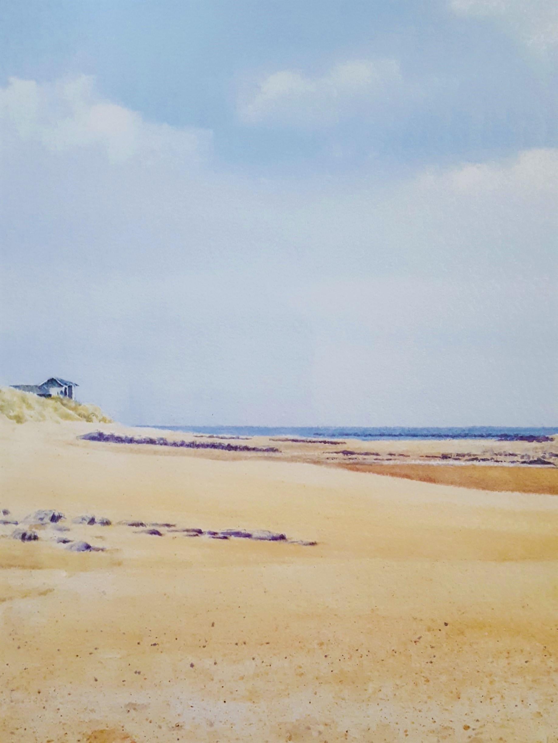 Beach House /// Contemporary Female Artist Landscape Watercolor Ocean Shore Art For Sale 12
