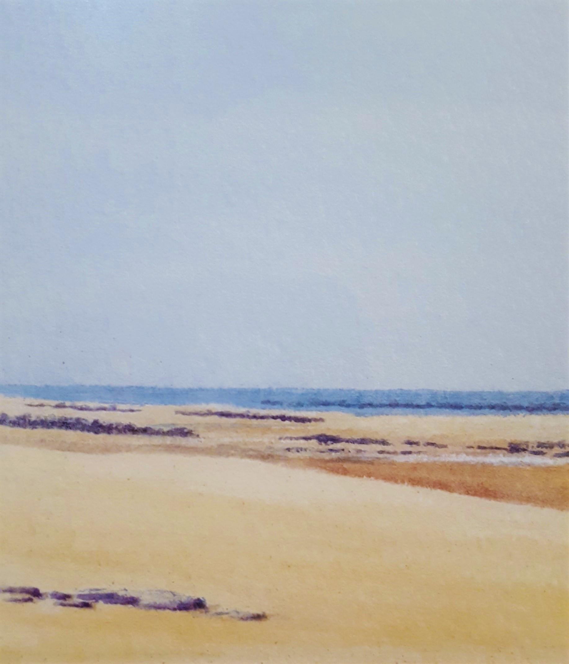 Beach House /// Contemporary Female Artist Landscape Watercolor Ocean Shore Art For Sale 13