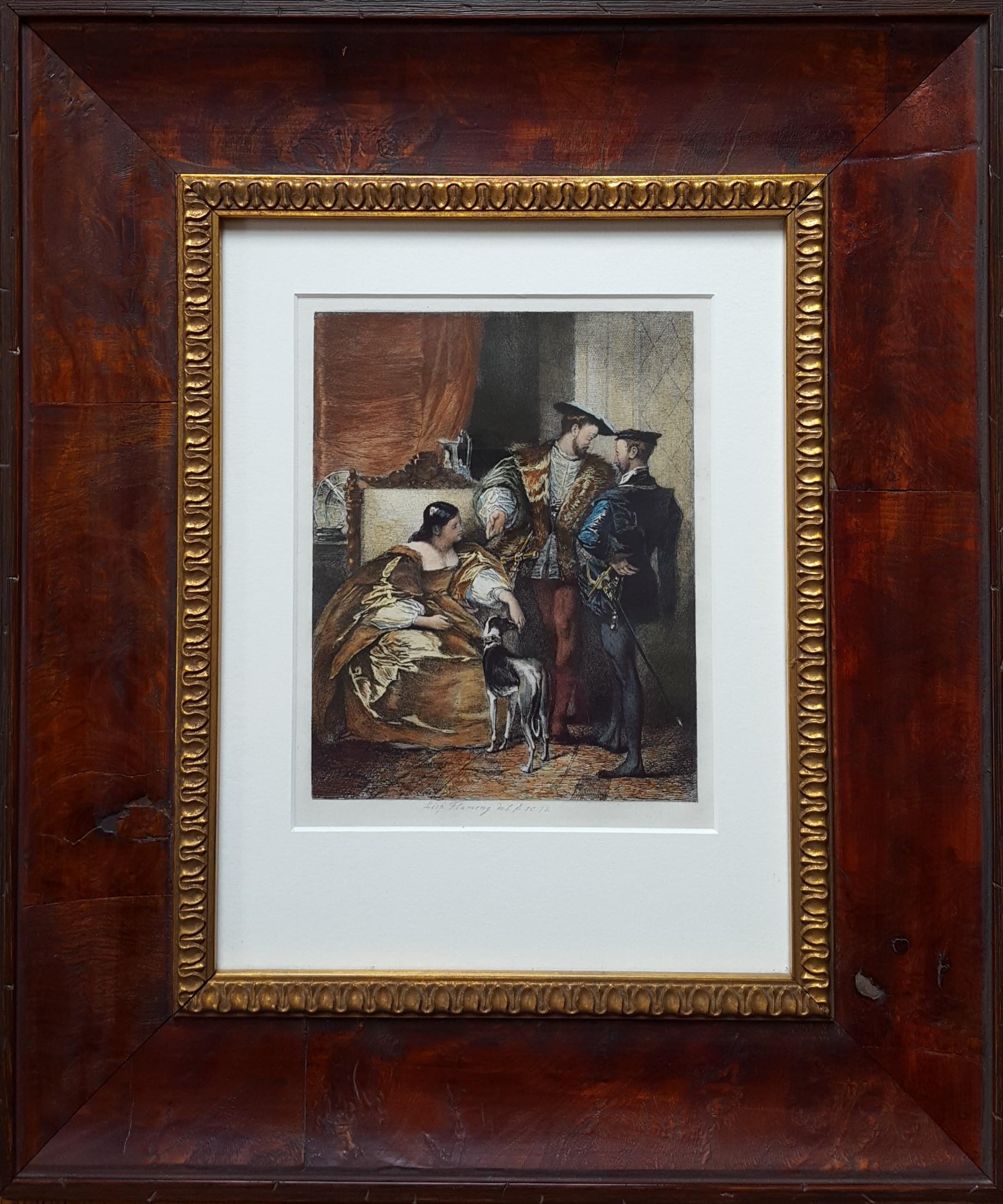 Francis the First and the Duchess of Étampes - Print by Léopold Flameng