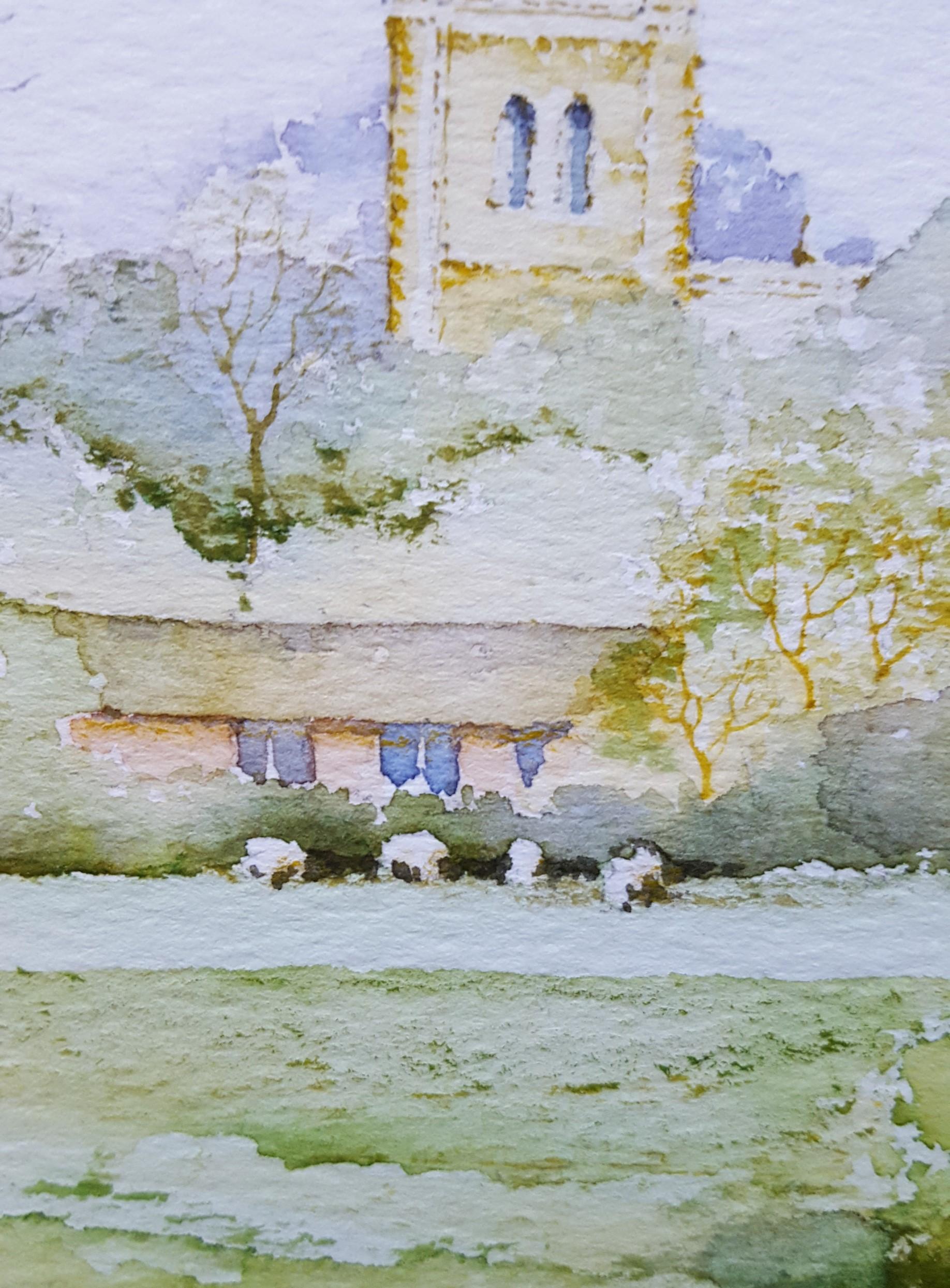 Pershore, Worcestershire /// Contemporary British Watercolor City Scene Village For Sale 6