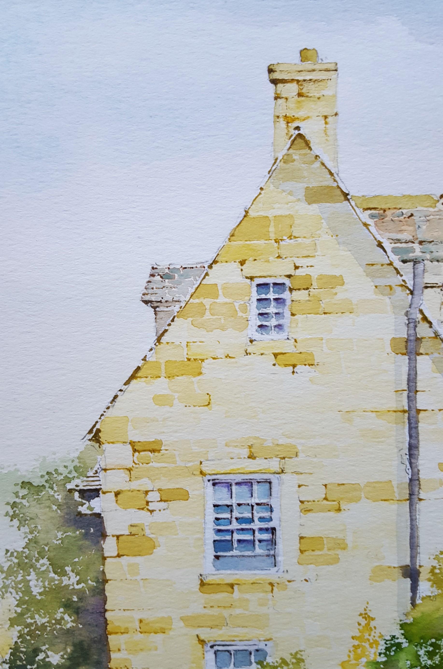 Broadway, Worcestershire /// Contemporary British Watercolor City Scene Village For Sale 3