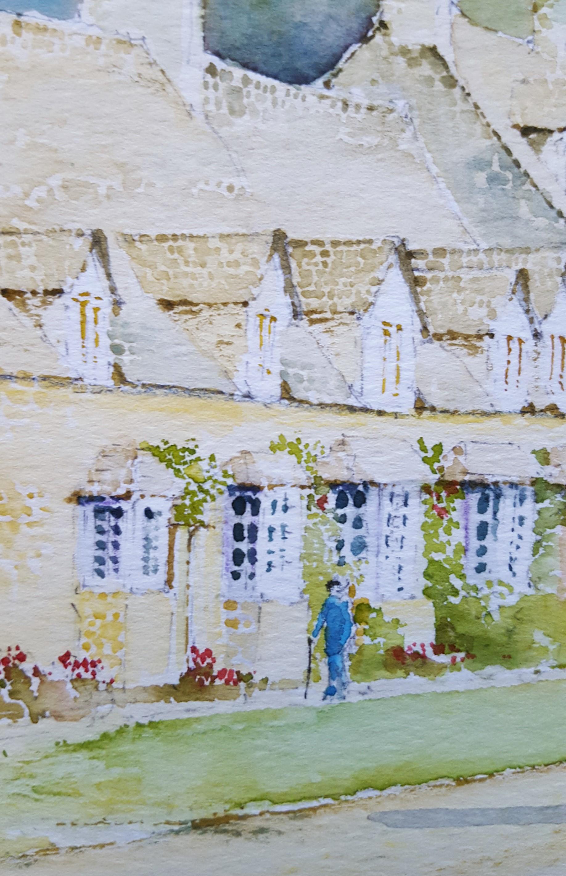 Broadway, Worcestershire /// Contemporary British Watercolor City Scene Village For Sale 6