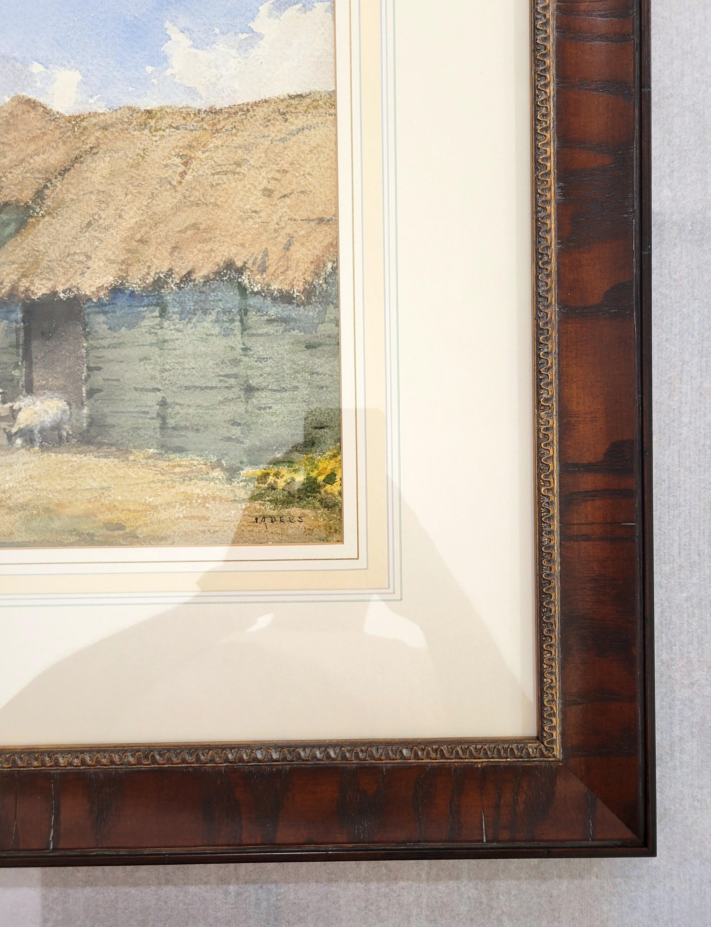 Aquarelle d'art anglaise d'une ferme de moutons du Cambridgeshire /// 2