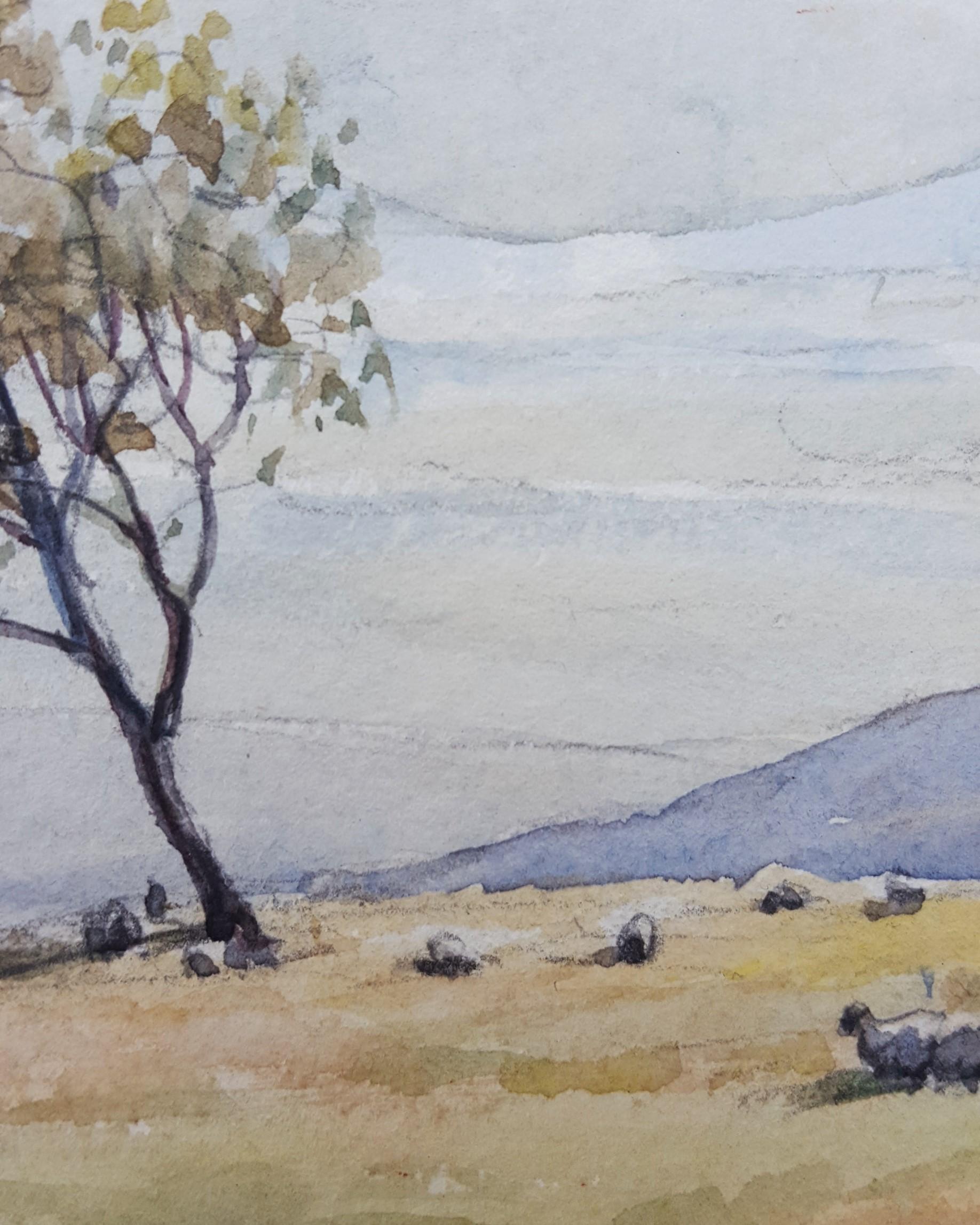 Un giorno di vento ... Blackstone Edge /// Paesaggio inglese antico ad acquarello in vendita 6