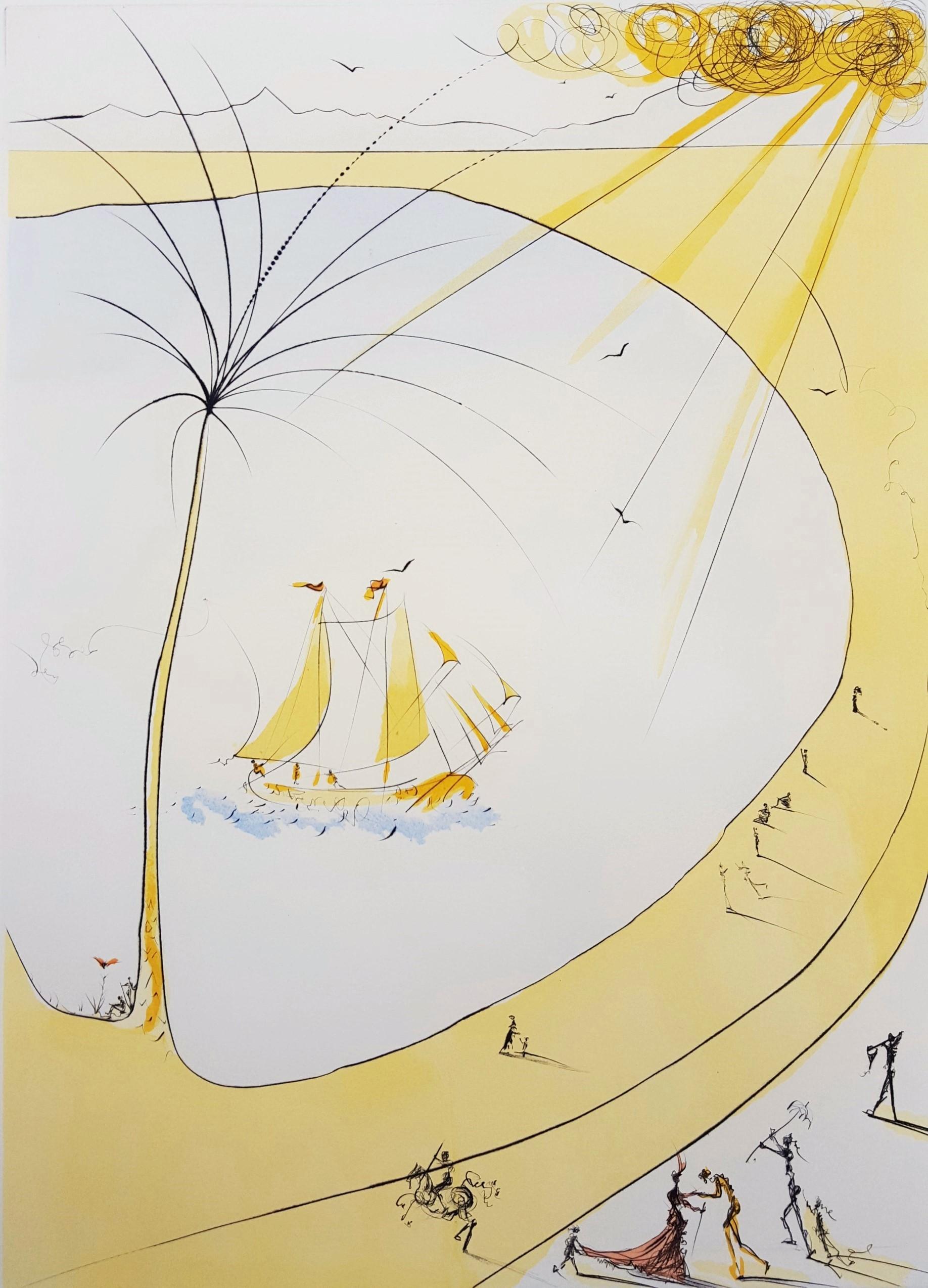 Salvador Dalí Landscape Print - Hommage a Picasso (Cannes) (Cote d'Azur)