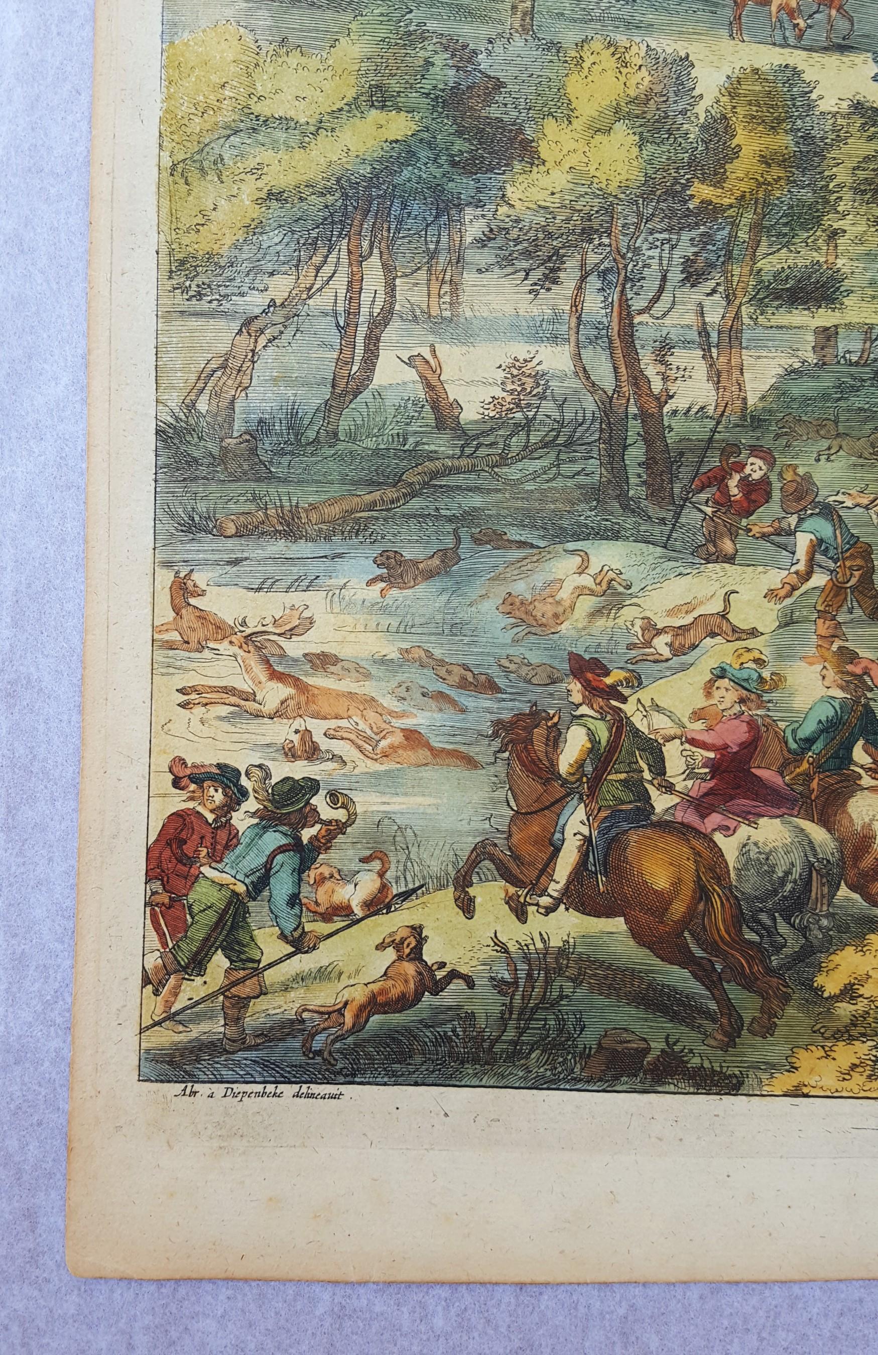 Assiette 38 (Methode et Invention Nouvelle de Dresser Les Chevaux) /// Horse Animal - Maîtres anciens Print par (after) Abraham van Diepenbeeck